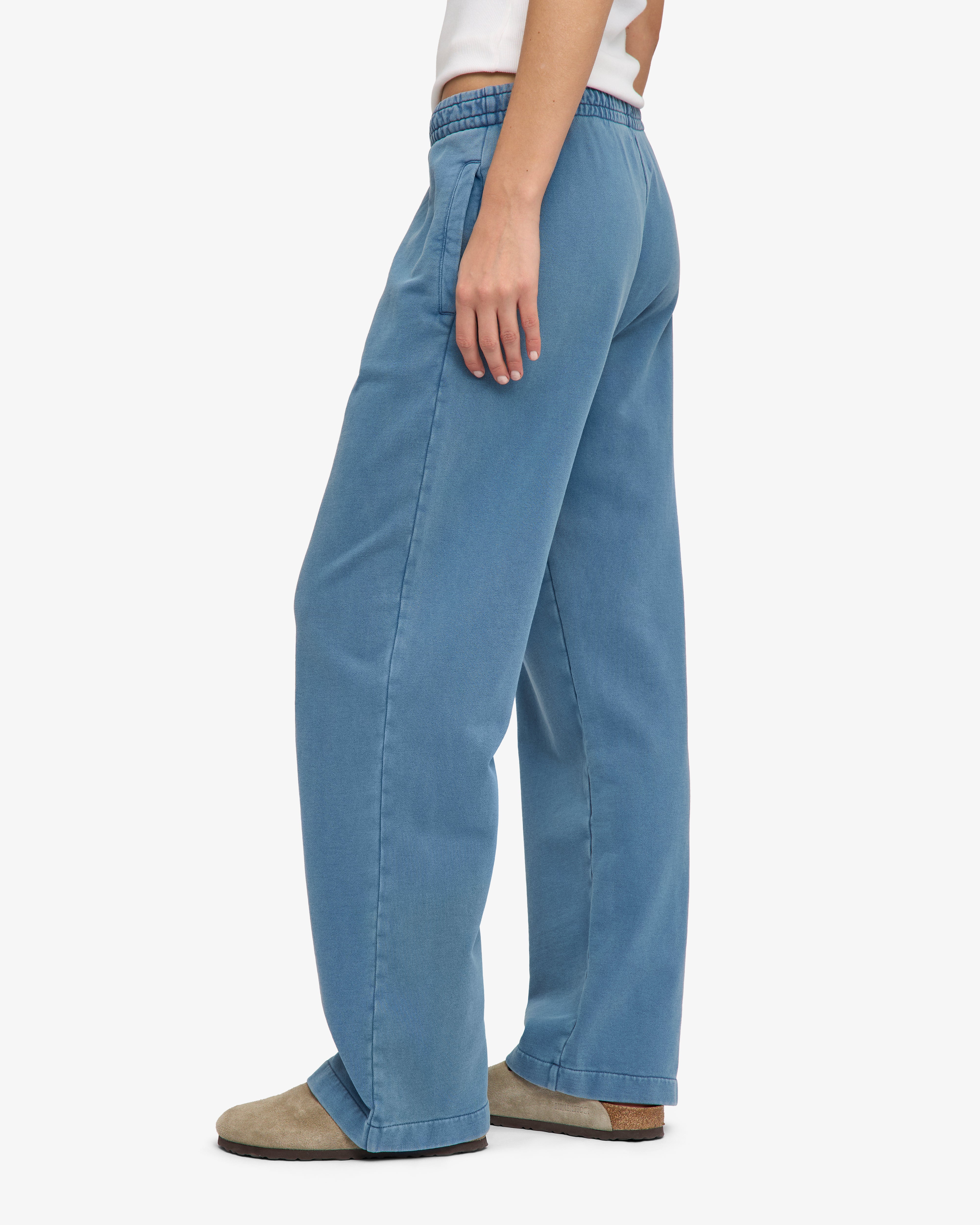 Organic Straight Leg Sweatpants - Faded Indigo