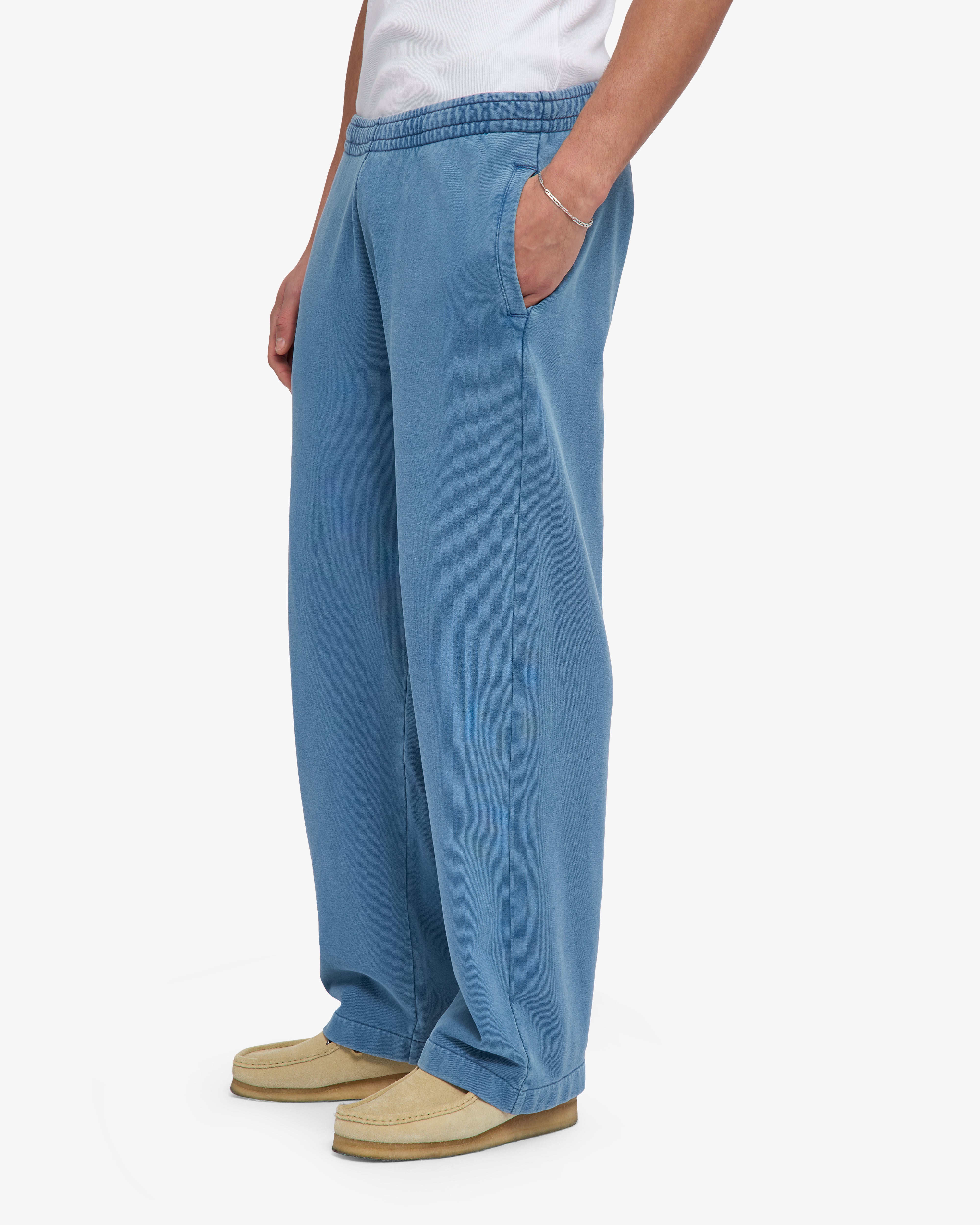 Organic Straight Leg Sweatpants - Faded Indigo