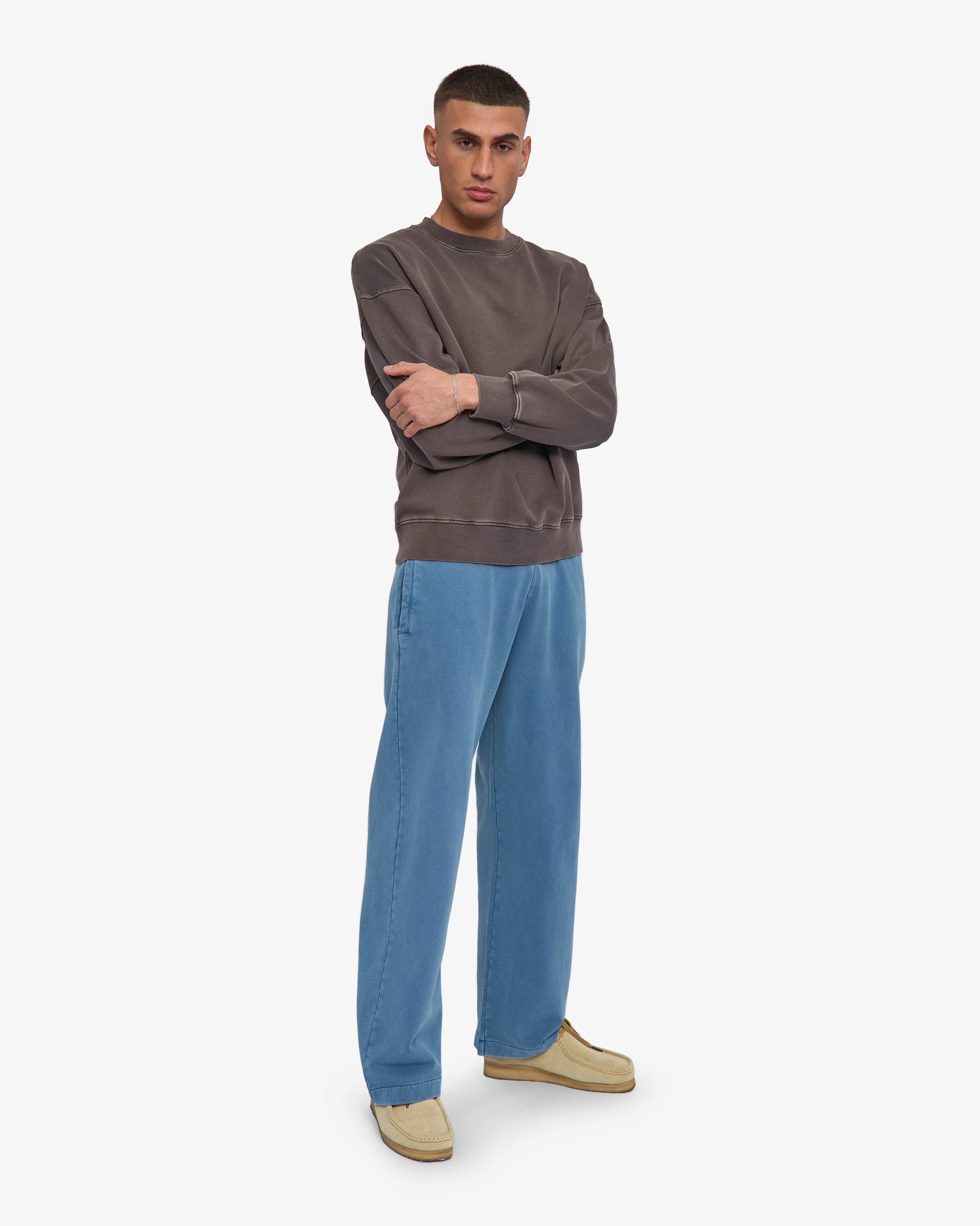 Organic Straight Leg Sweatpants - Faded Indigo