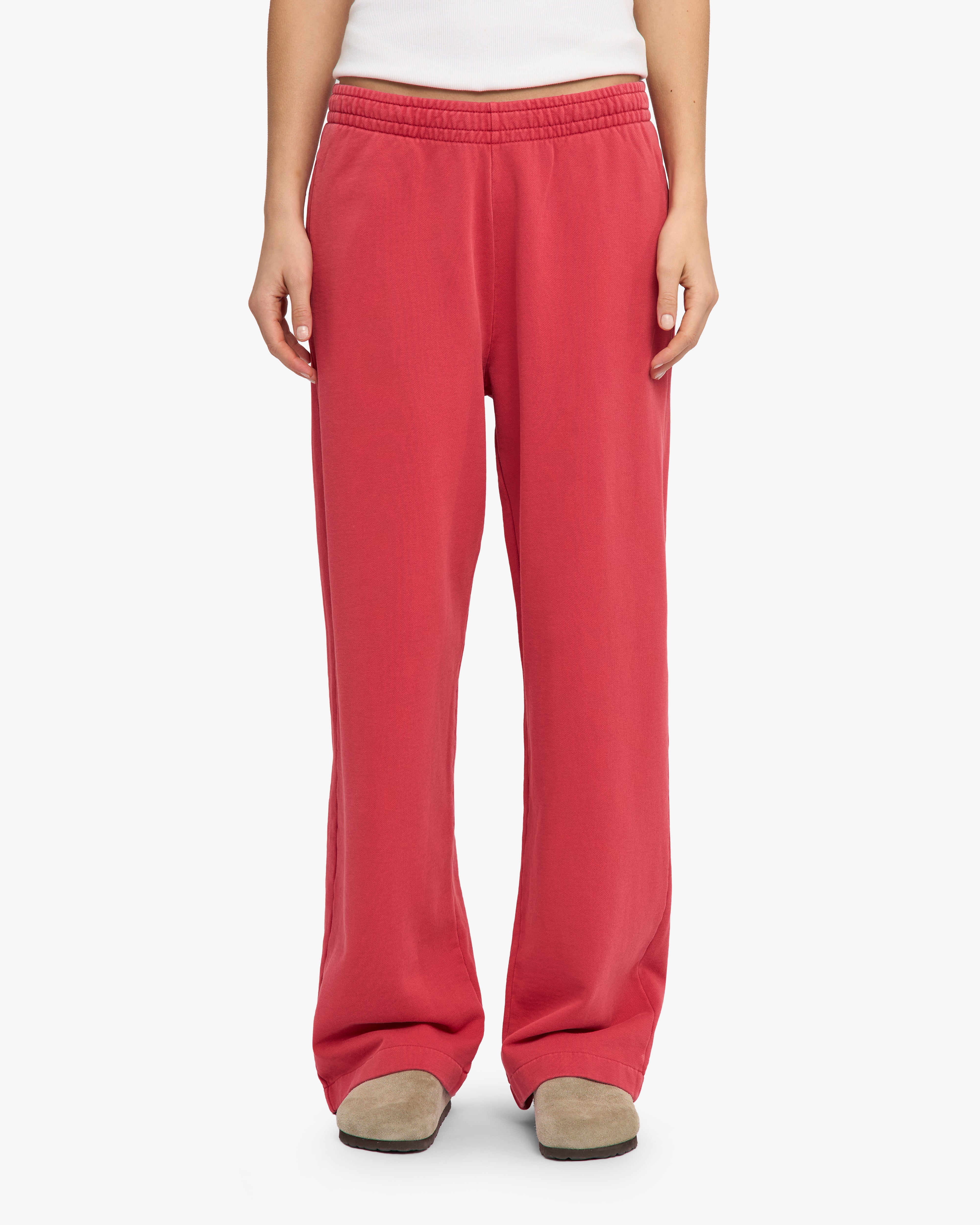 Organic Straight Leg Sweatpants - Faded Red
