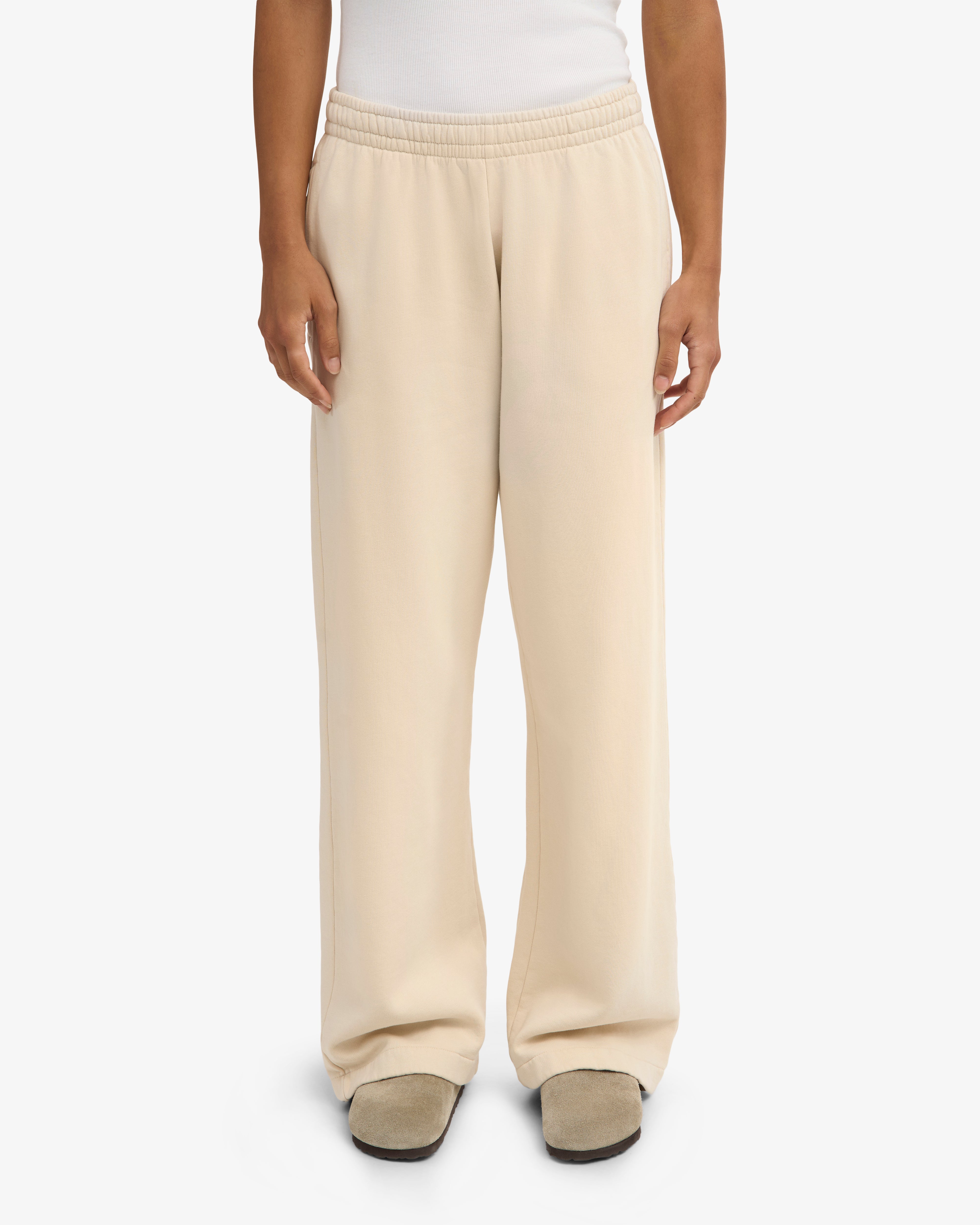 Organic Straight Leg Sweatpants - Ivory White