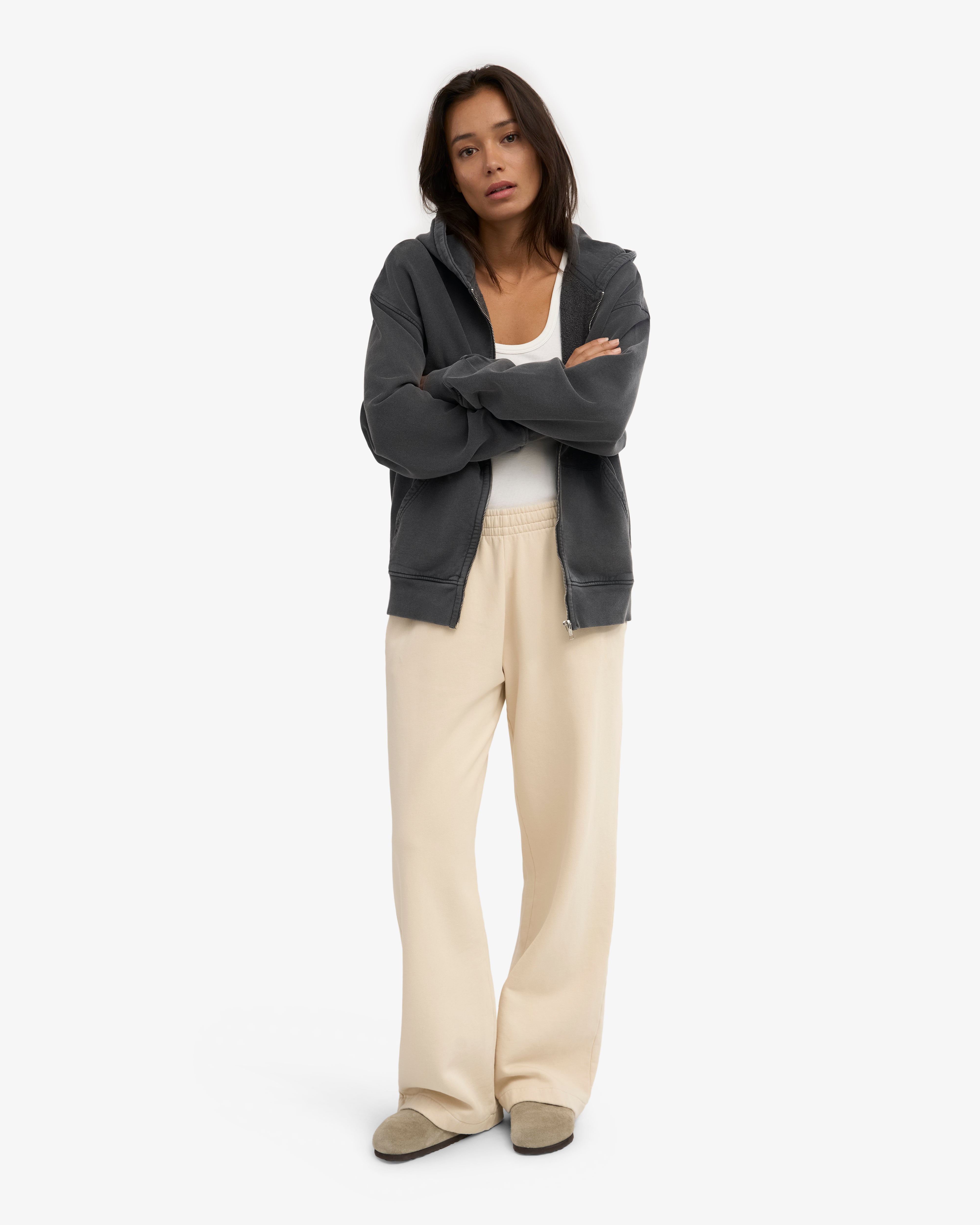 Organic Straight Leg Sweatpants - Ivory White
