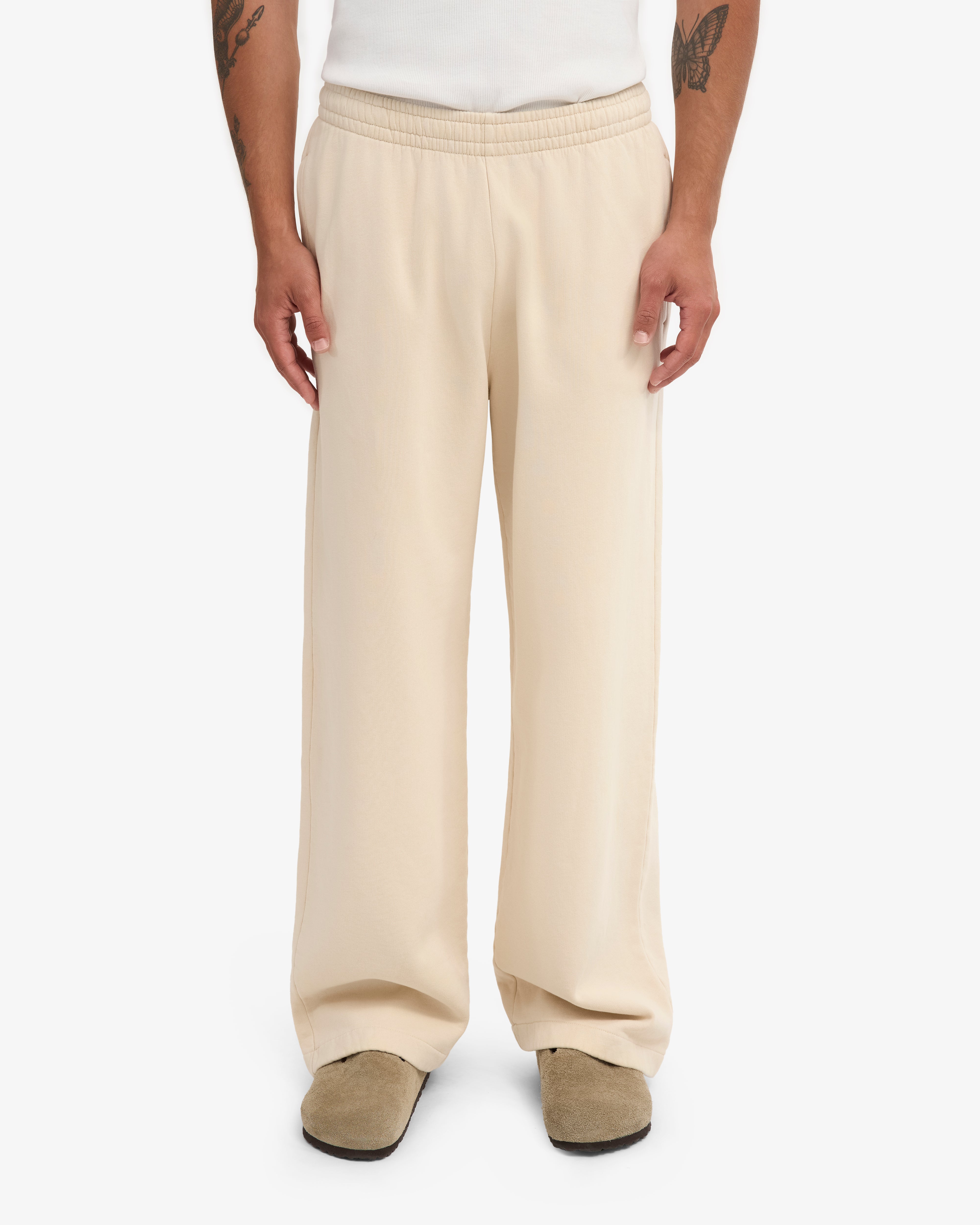 Organic Straight Leg Sweatpants - Ivory White