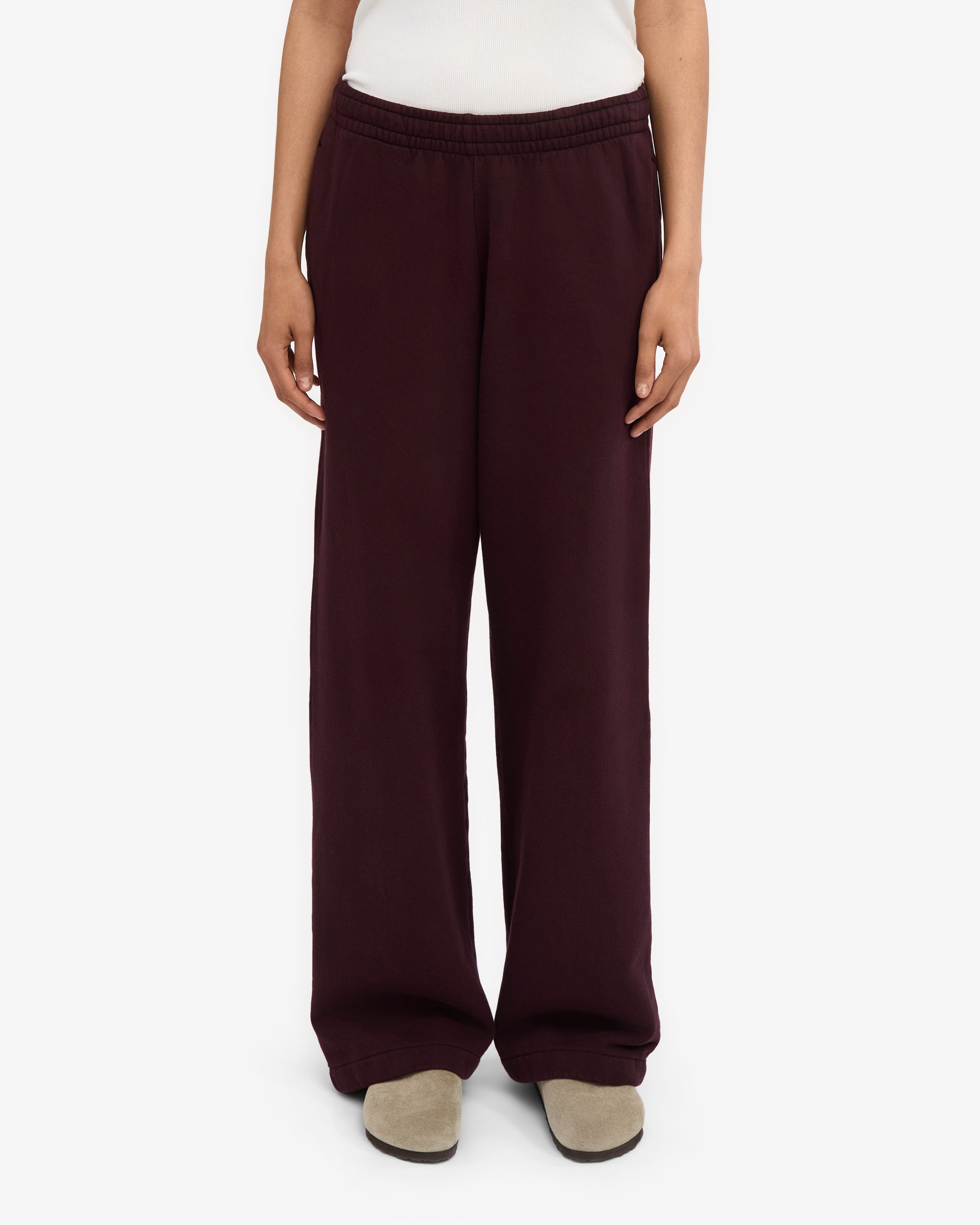 Organic Straight Leg Sweatpants - Oxblood Red