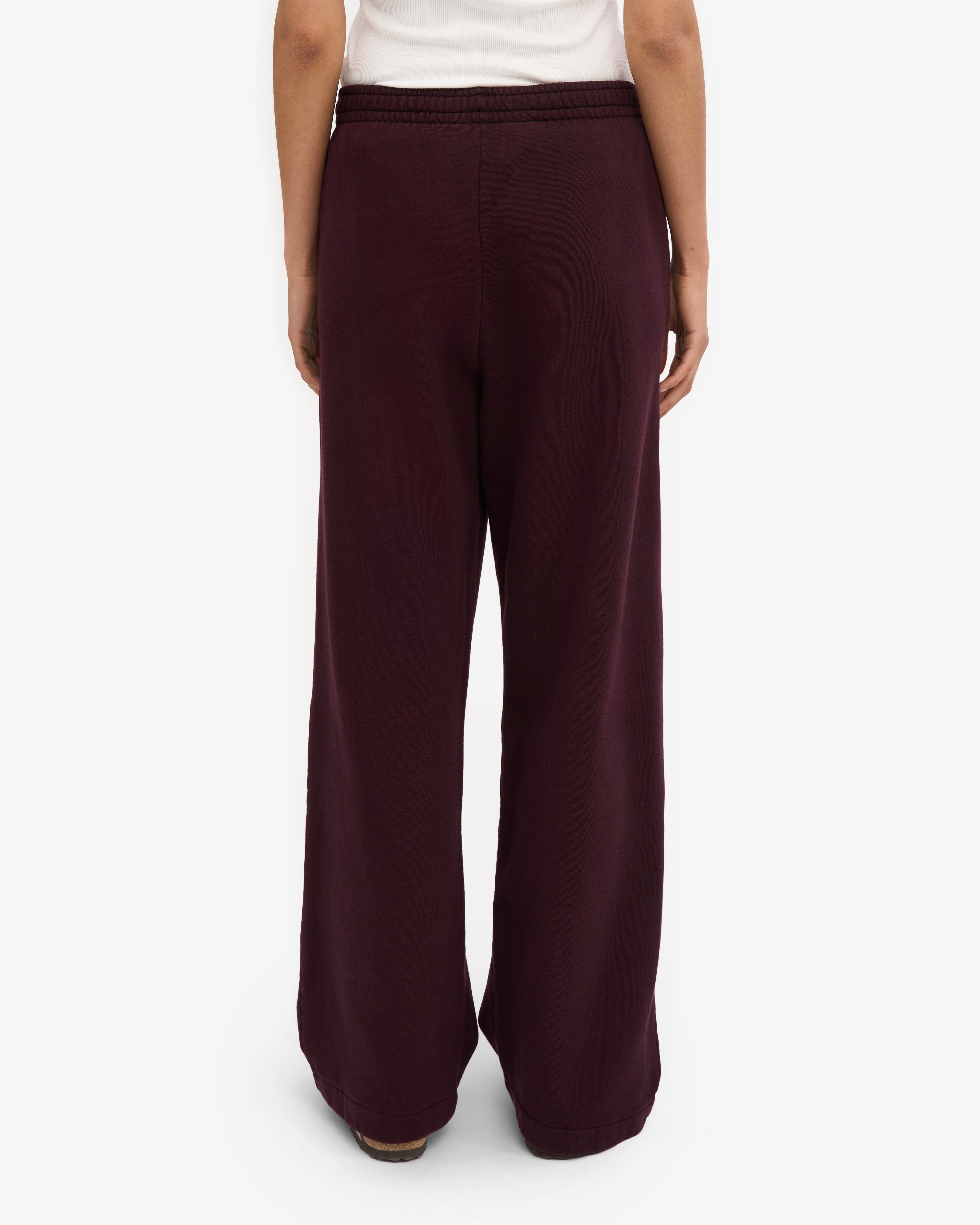 Organic Straight Leg Sweatpants - Oxblood Red