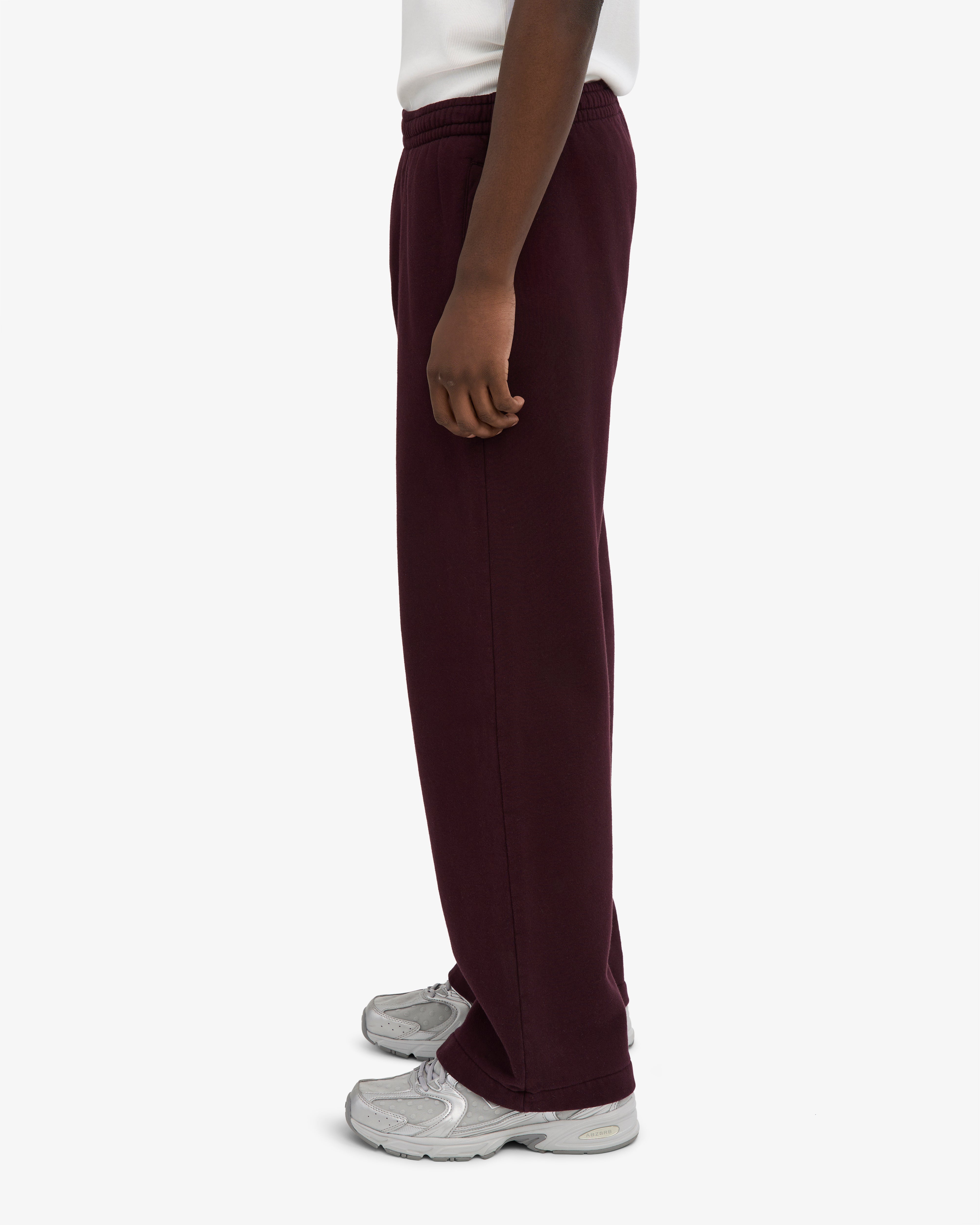 Organic Straight Leg Sweatpants - Oxblood Red