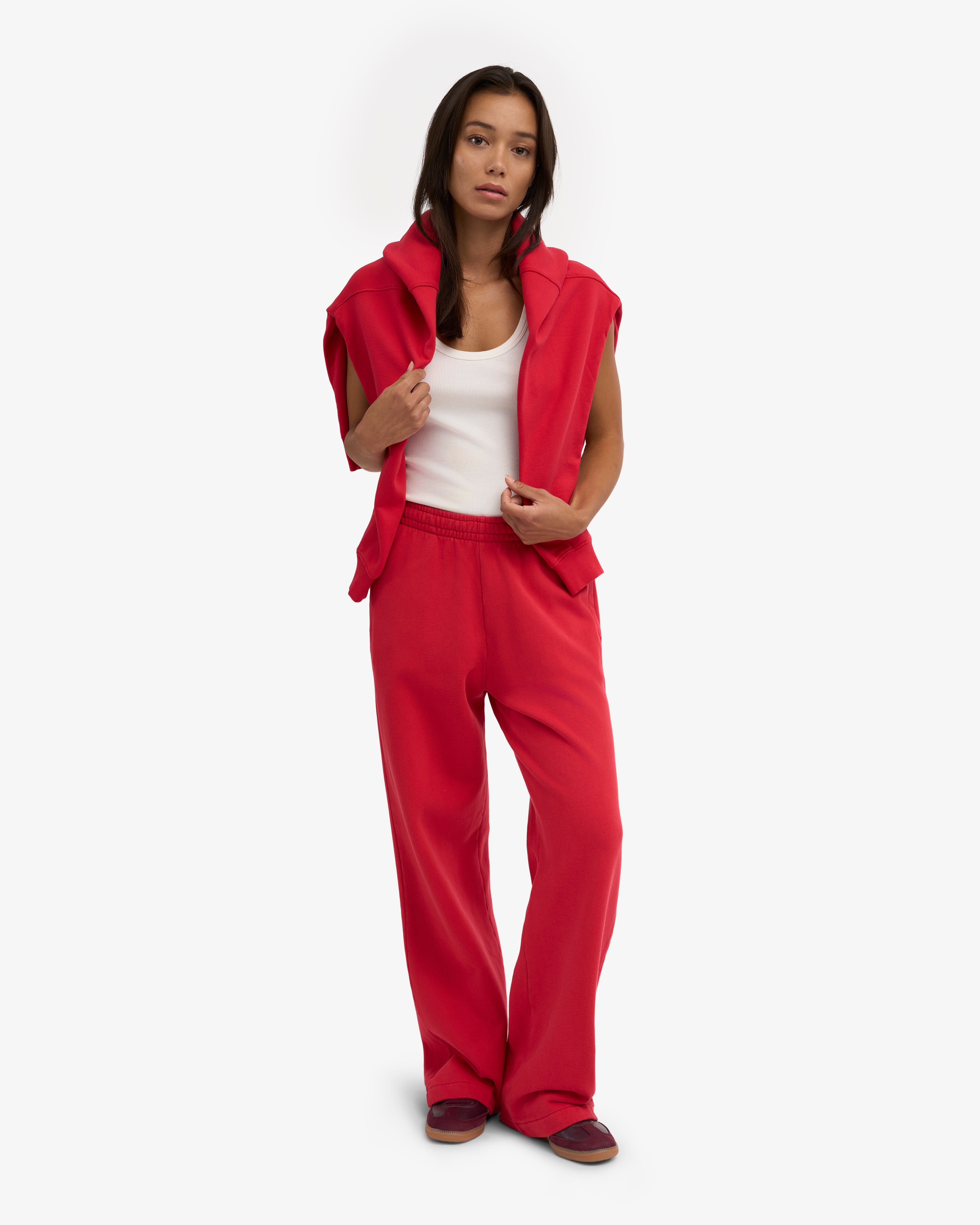 Organic Straight Leg Sweatpants - Scarlet Red