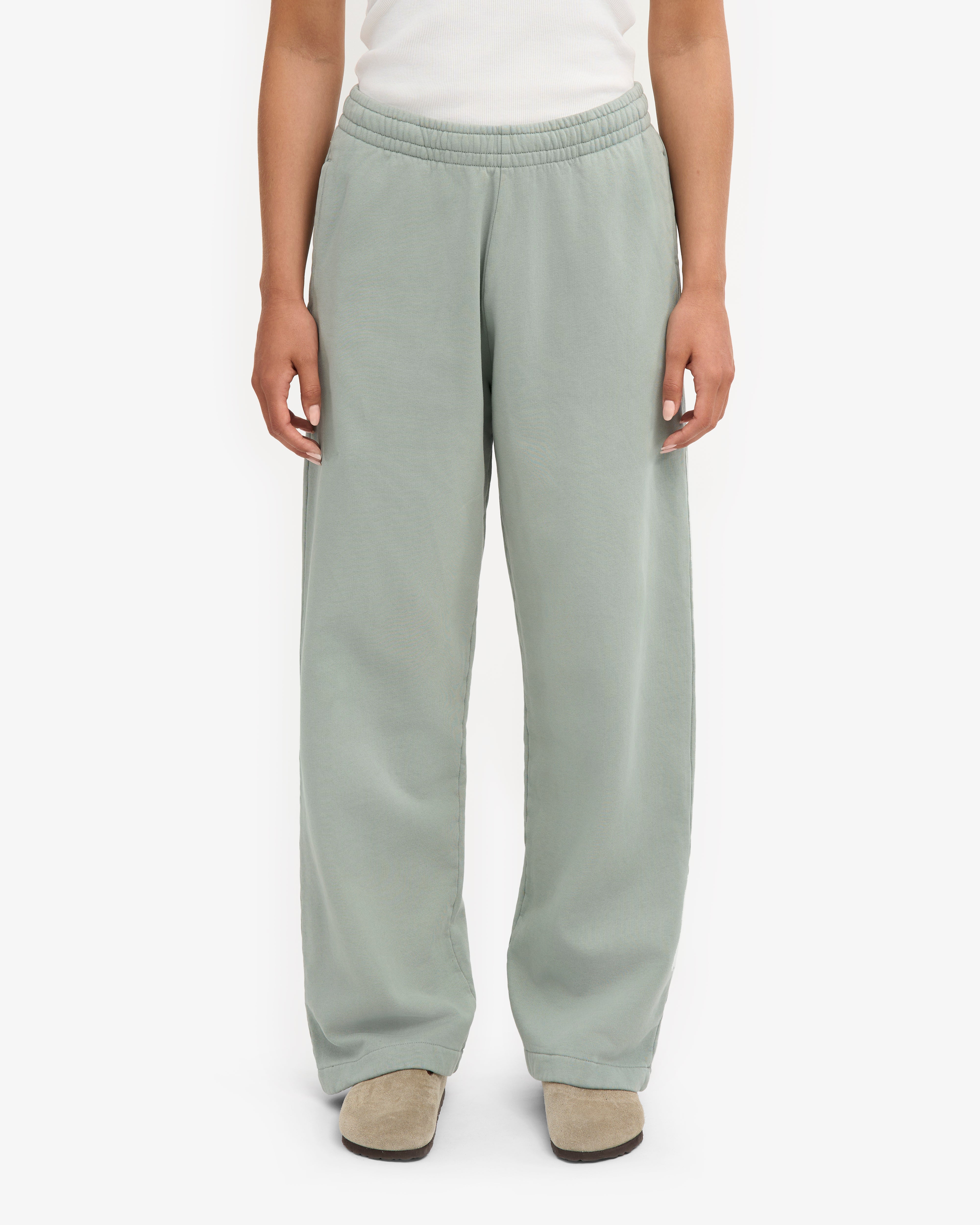 Organic Straight Leg Sweatpants - Steel Blue