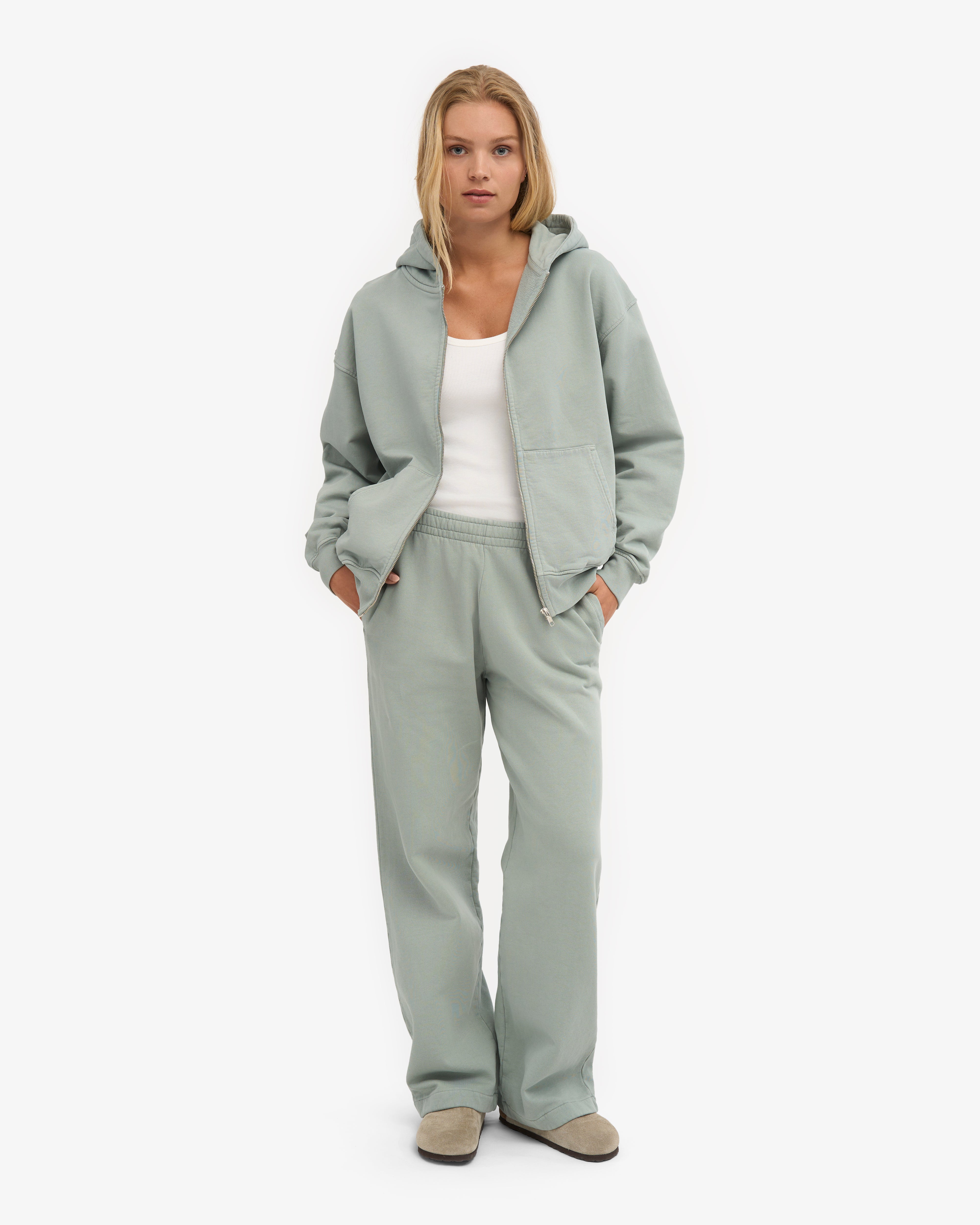 Organic Straight Leg Sweatpants - Steel Blue