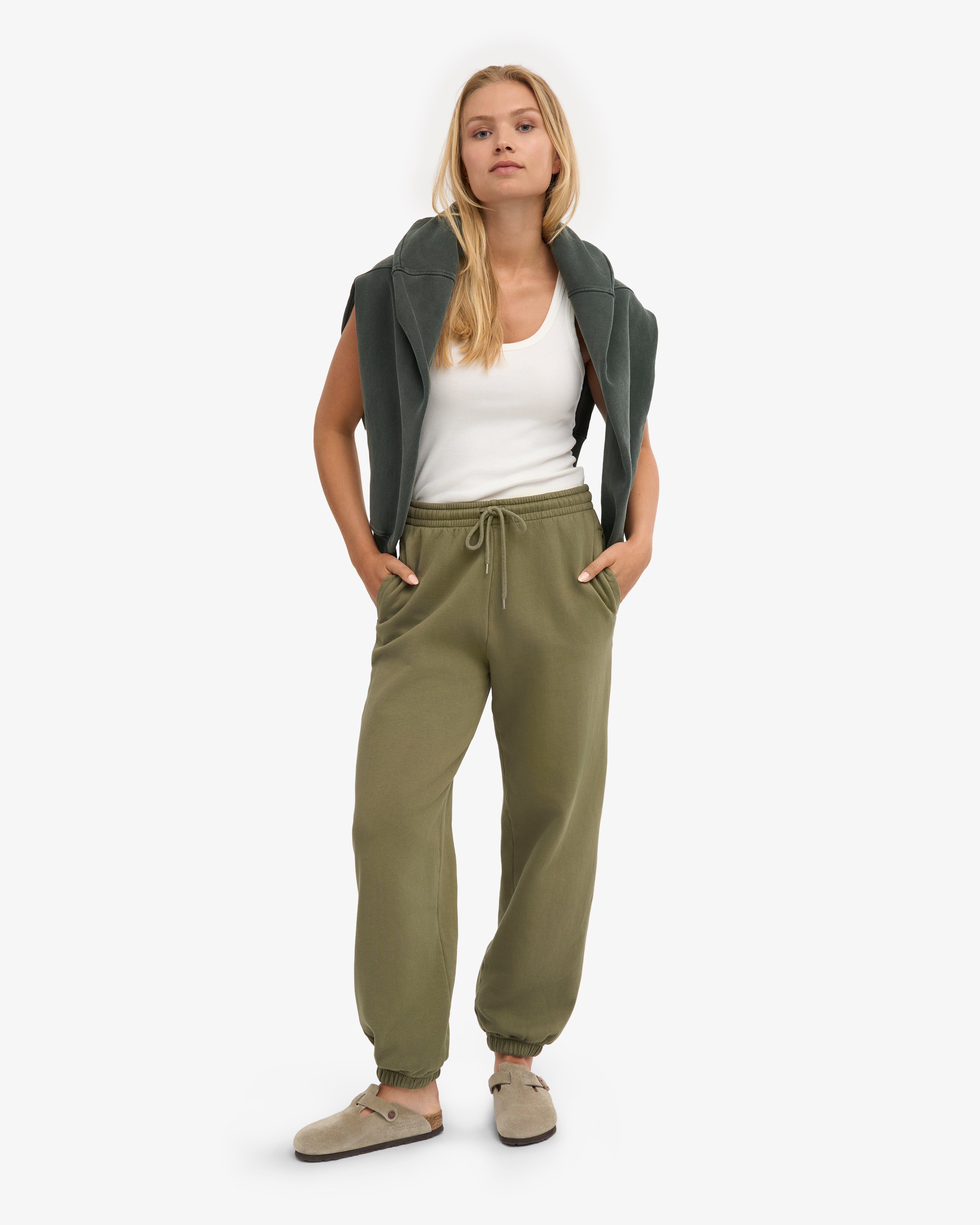 Organic Relaxed Sweatpants - Dusty Olive