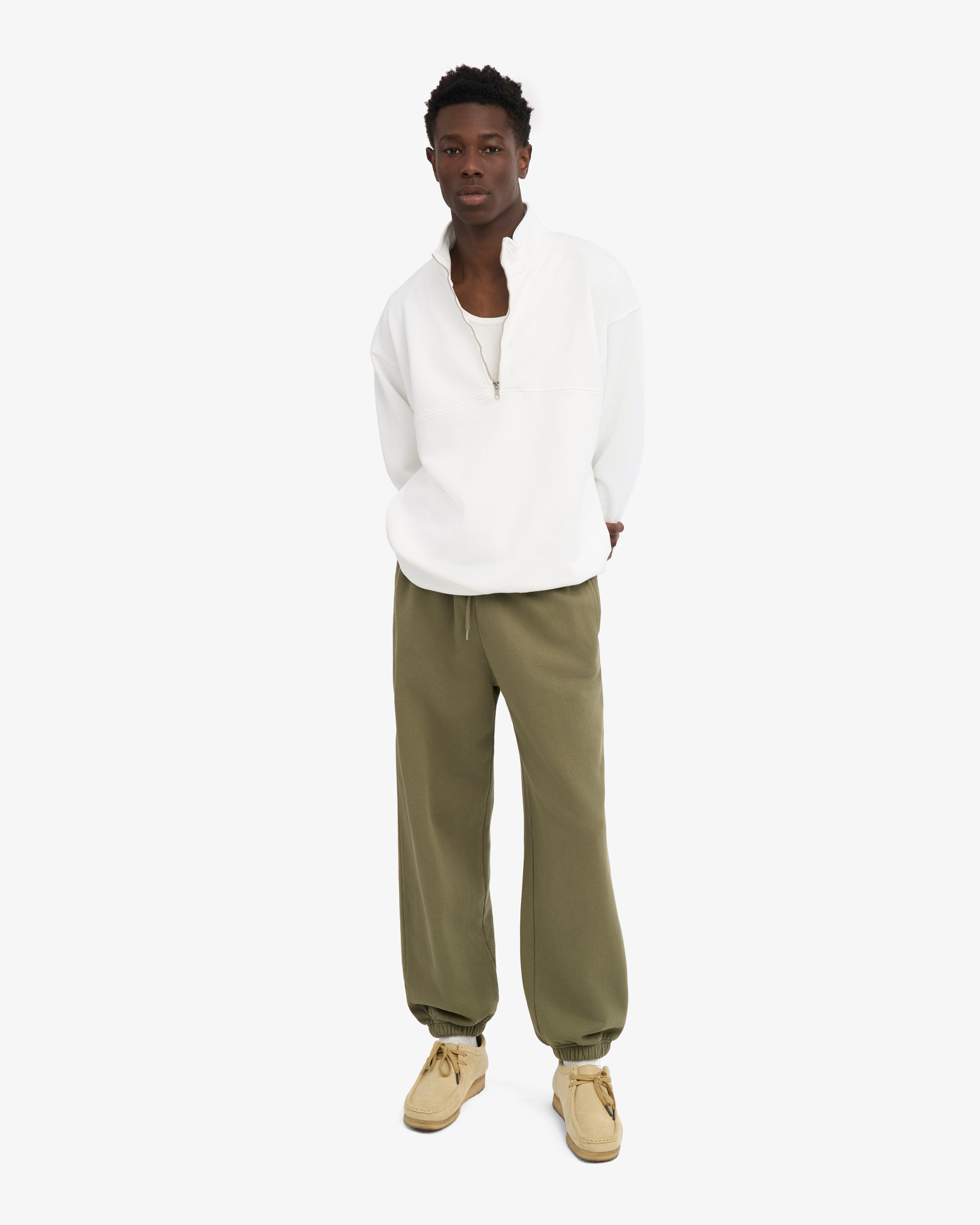 Organic Relaxed Sweatpants - Dusty Olive