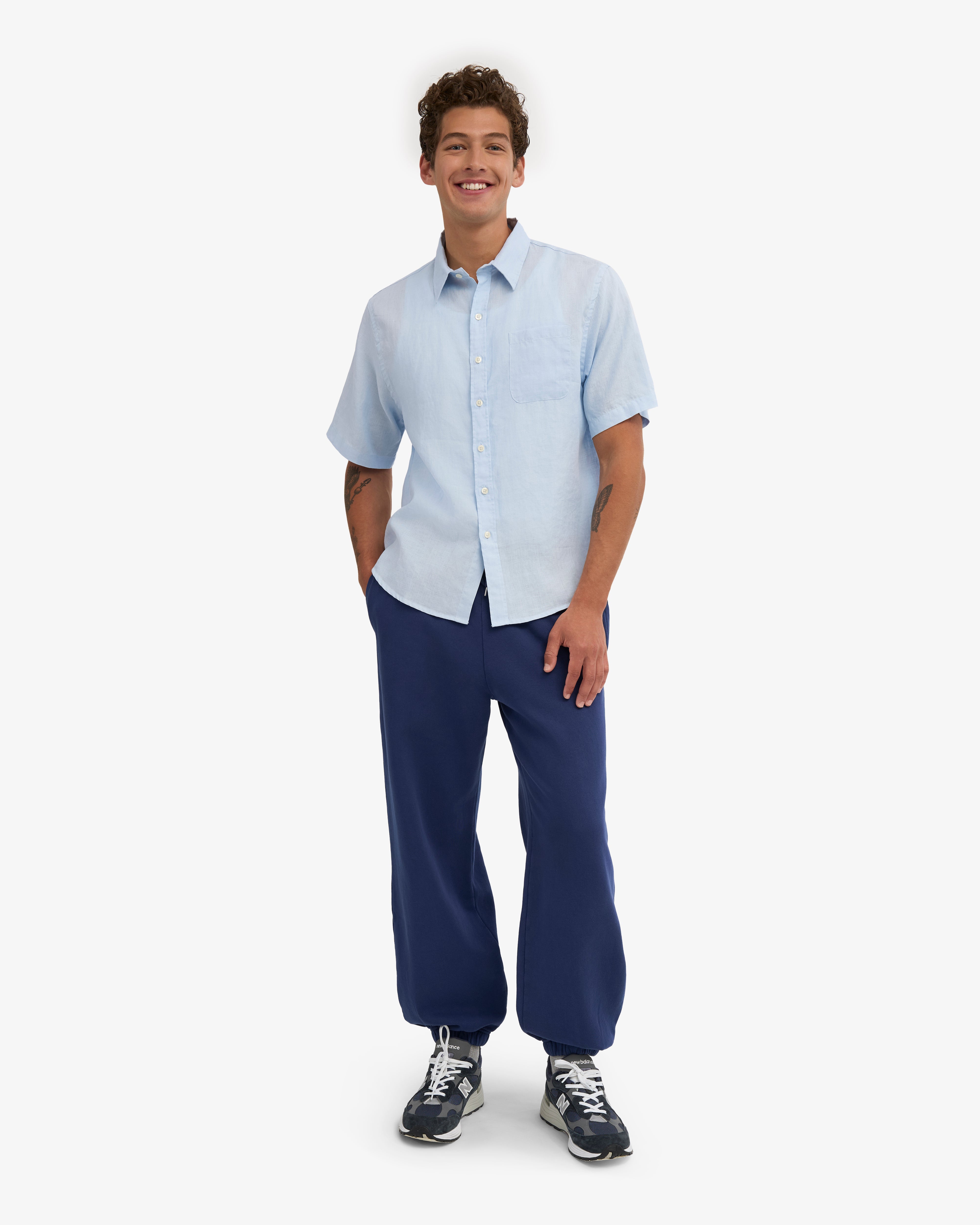Organic Relaxed Sweatpants - Marine Blue