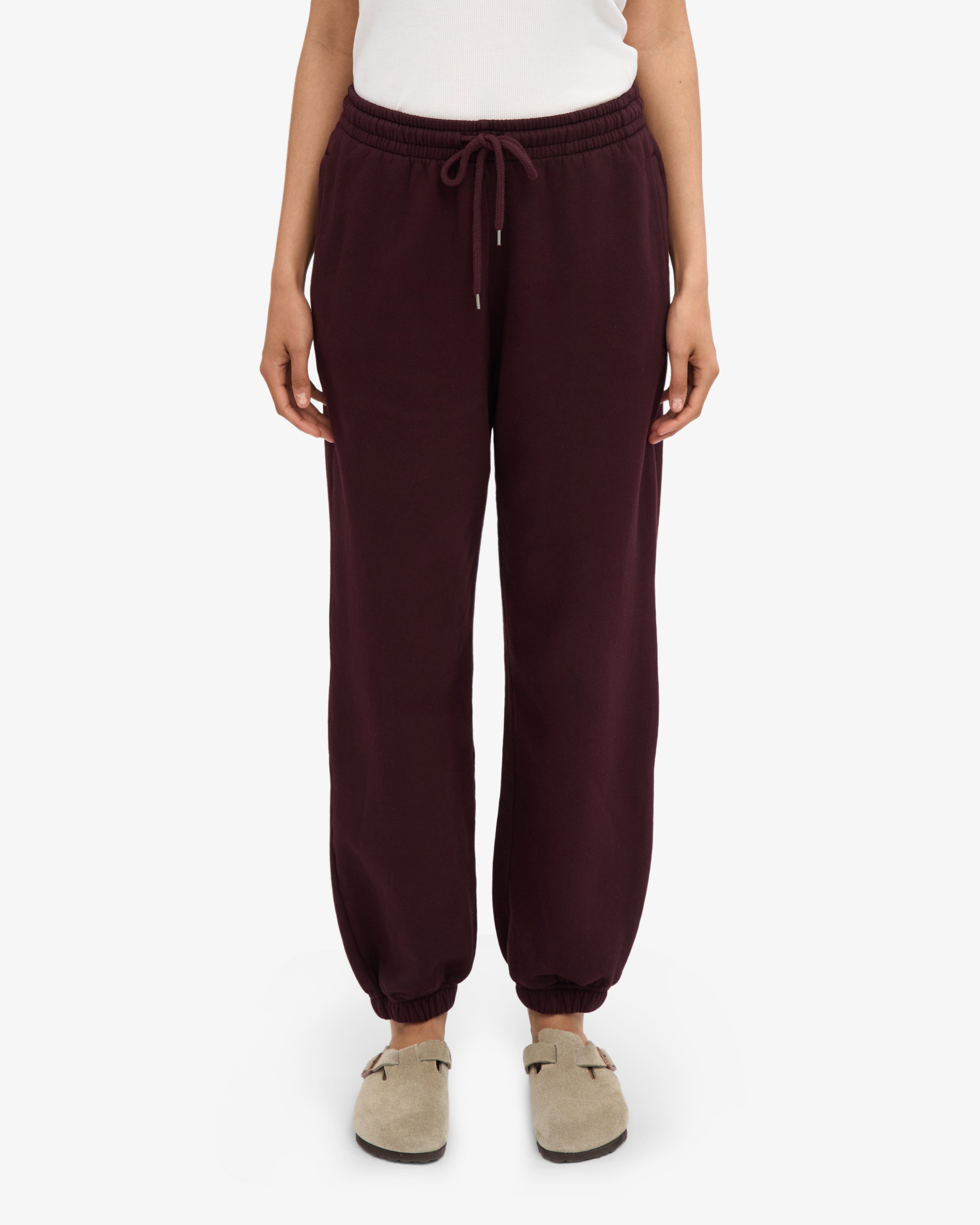 Organic Relaxed Sweatpants - Oxblood Red