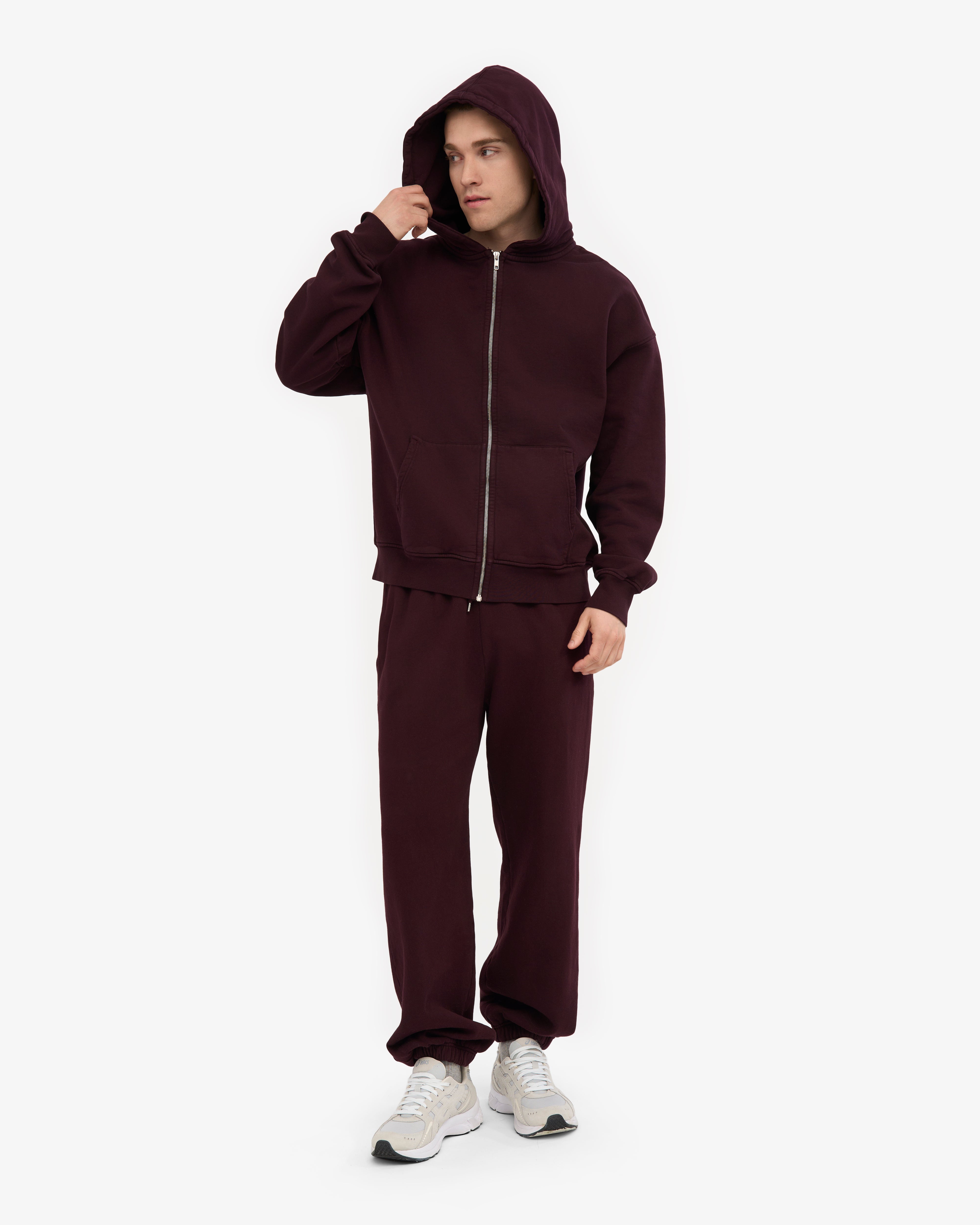 Organic Relaxed Sweatpants - Oxblood Red