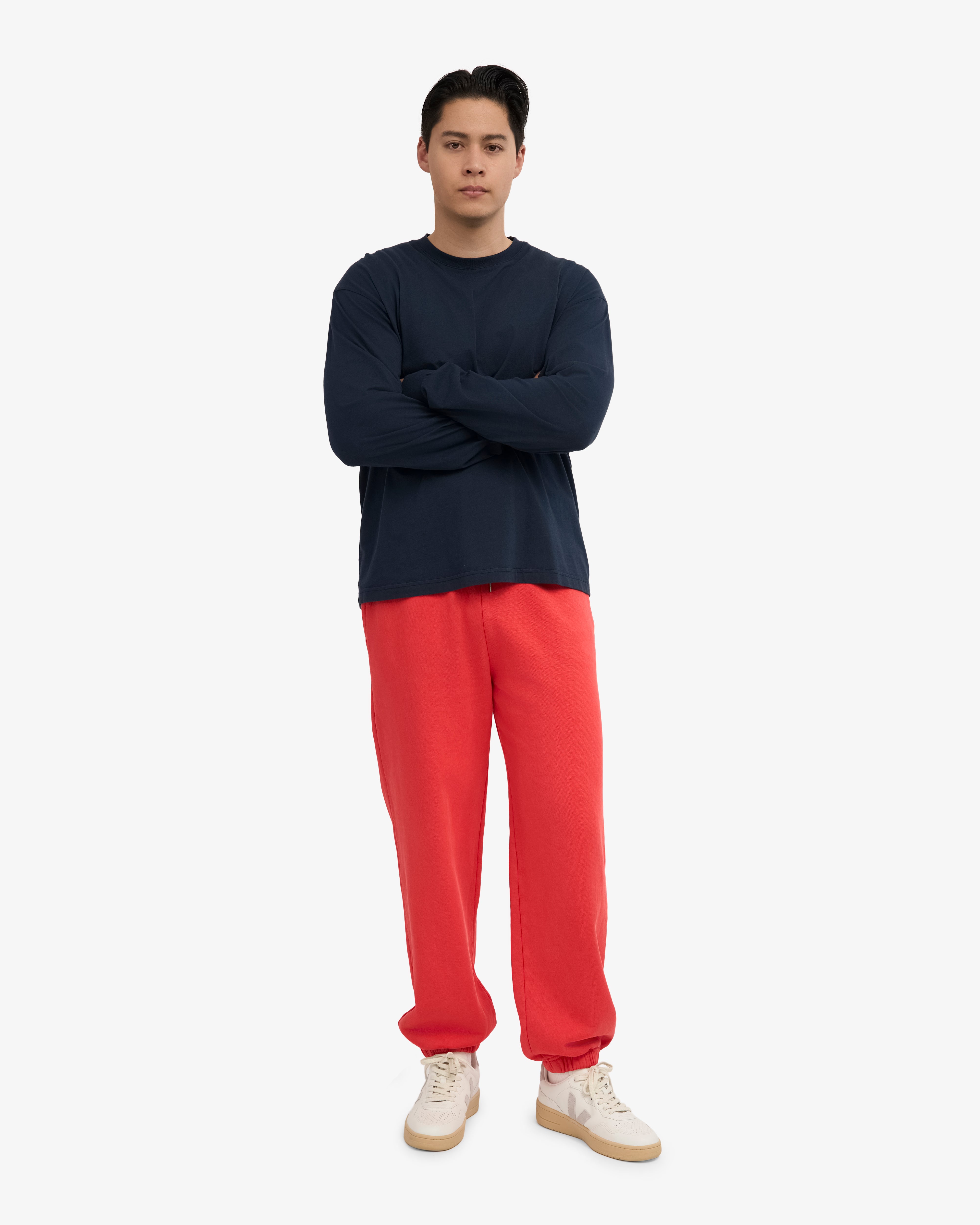 Organic Relaxed Sweatpants - Red Tangerine