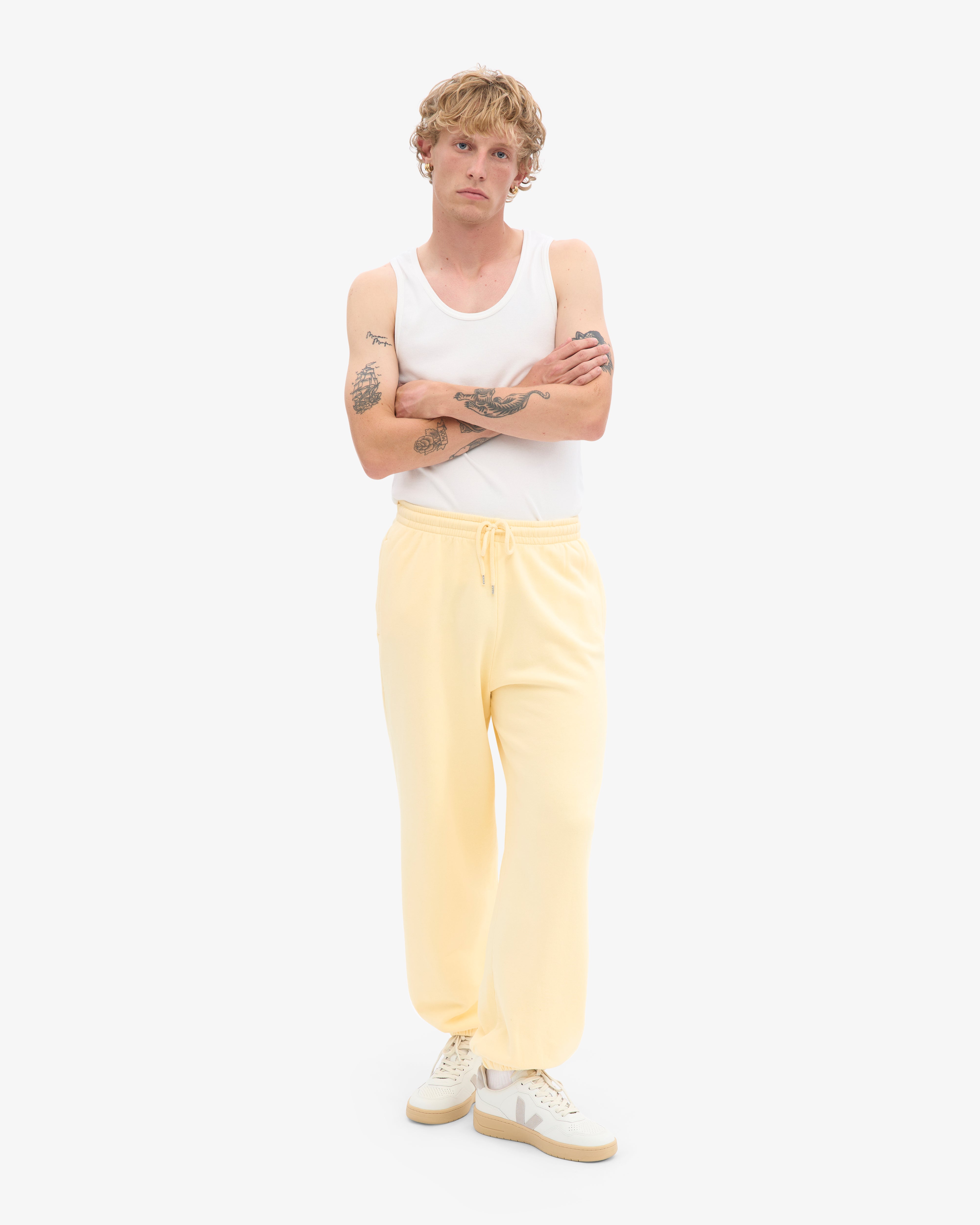Organic Relaxed Sweatpants - Soft Yellow