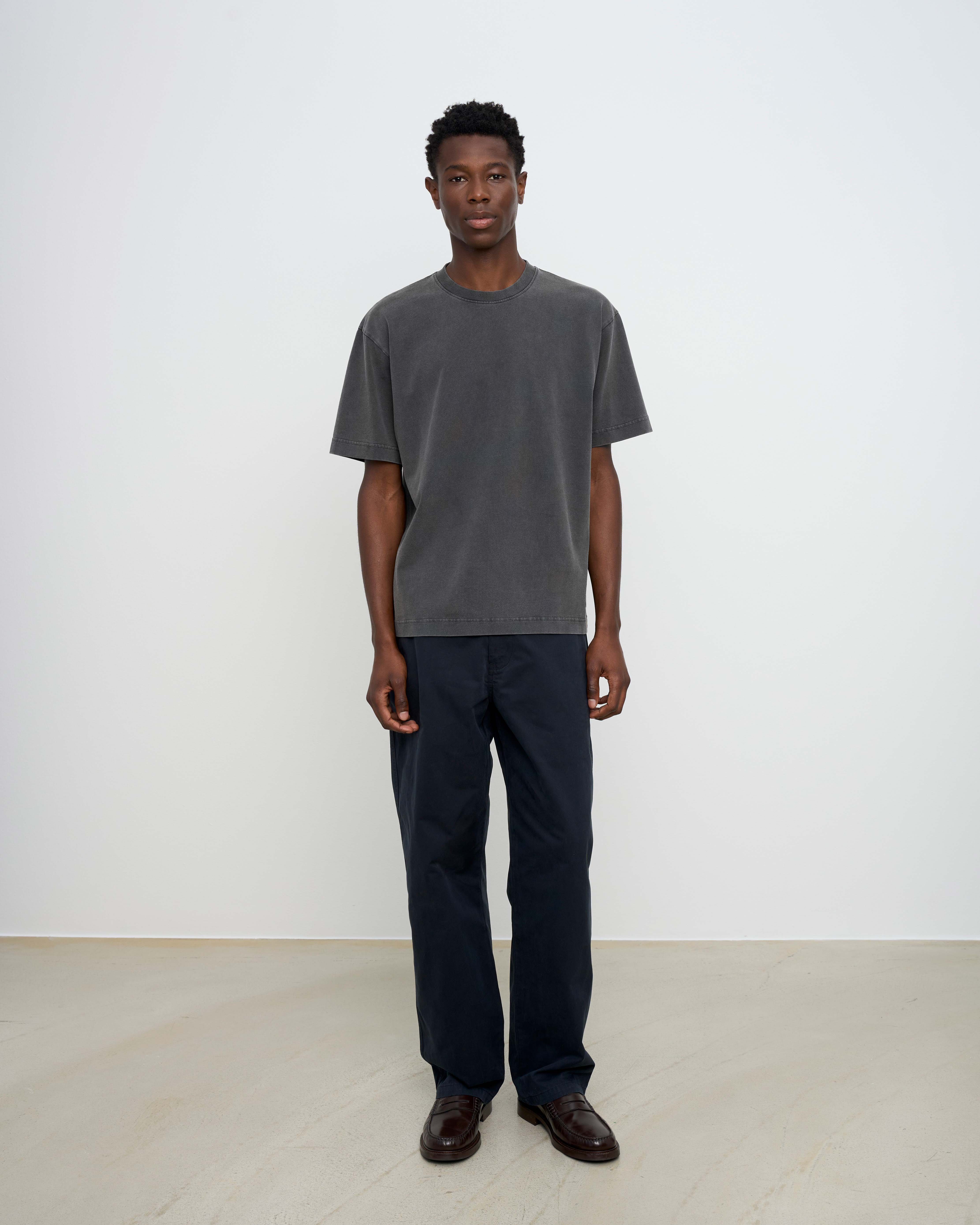 Heavy Organic Boxy Tee - Faded Black