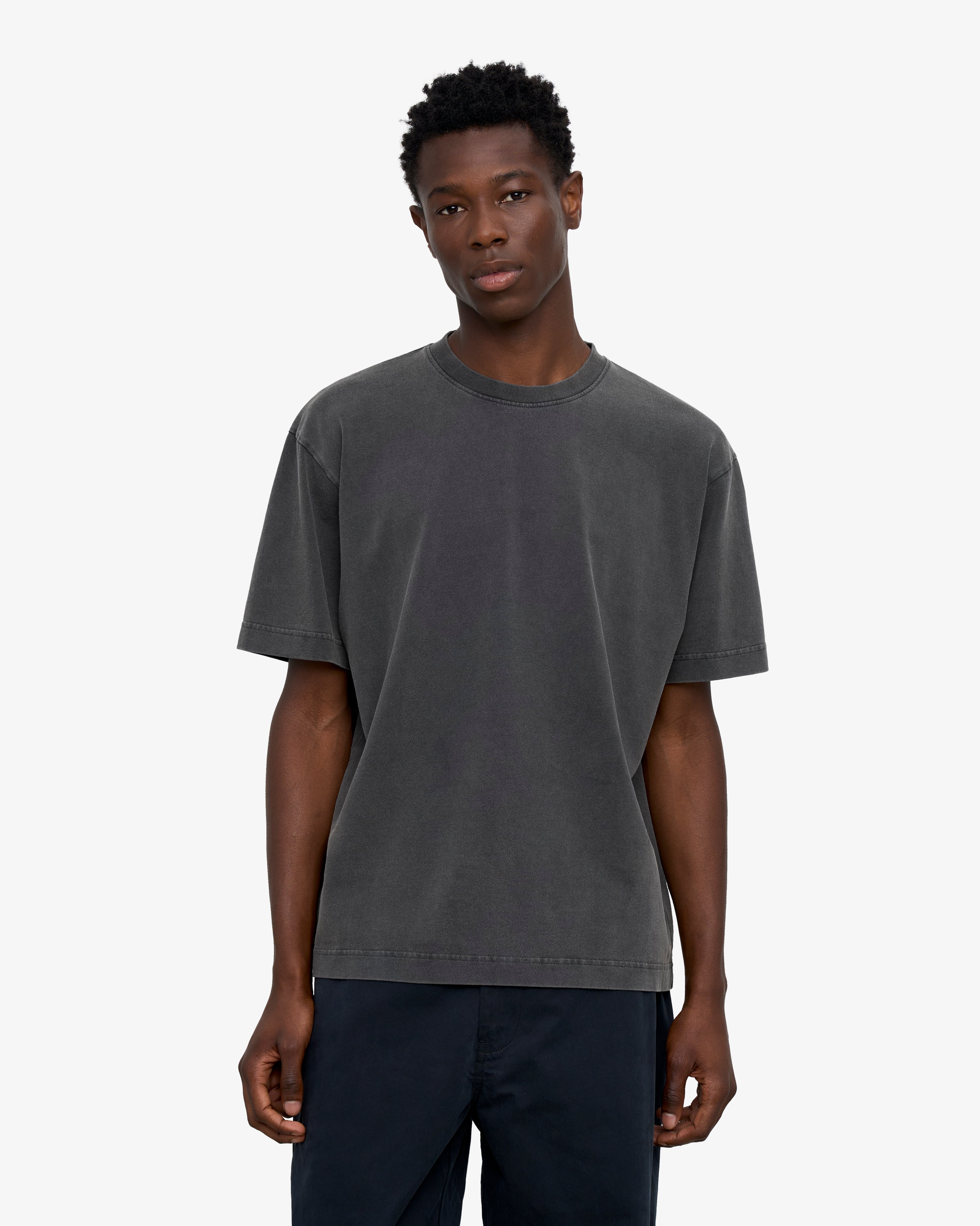 Heavy Organic Boxy Tee - Faded Black