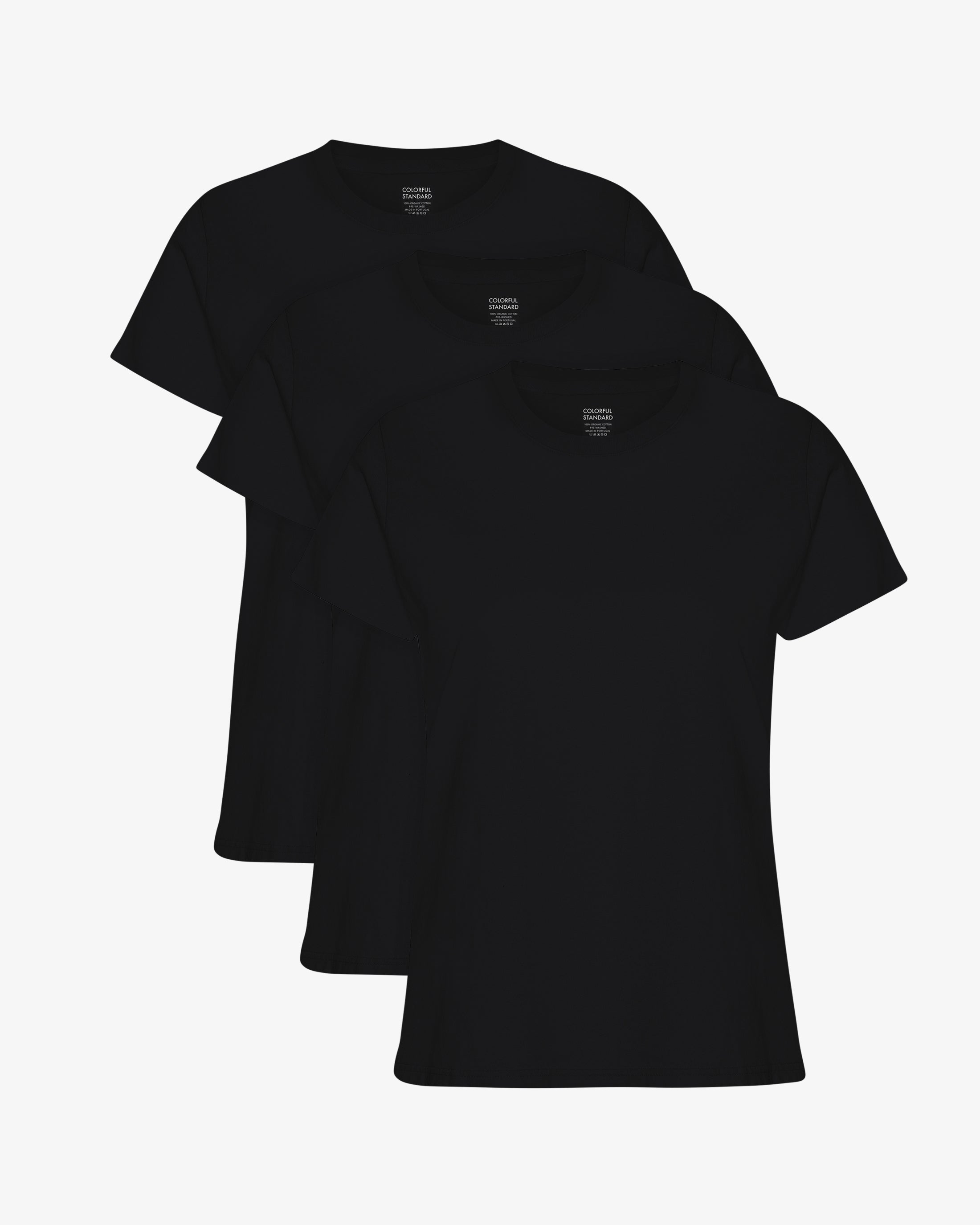 Women Light Organic Tee - Deep Black (3-Pack)