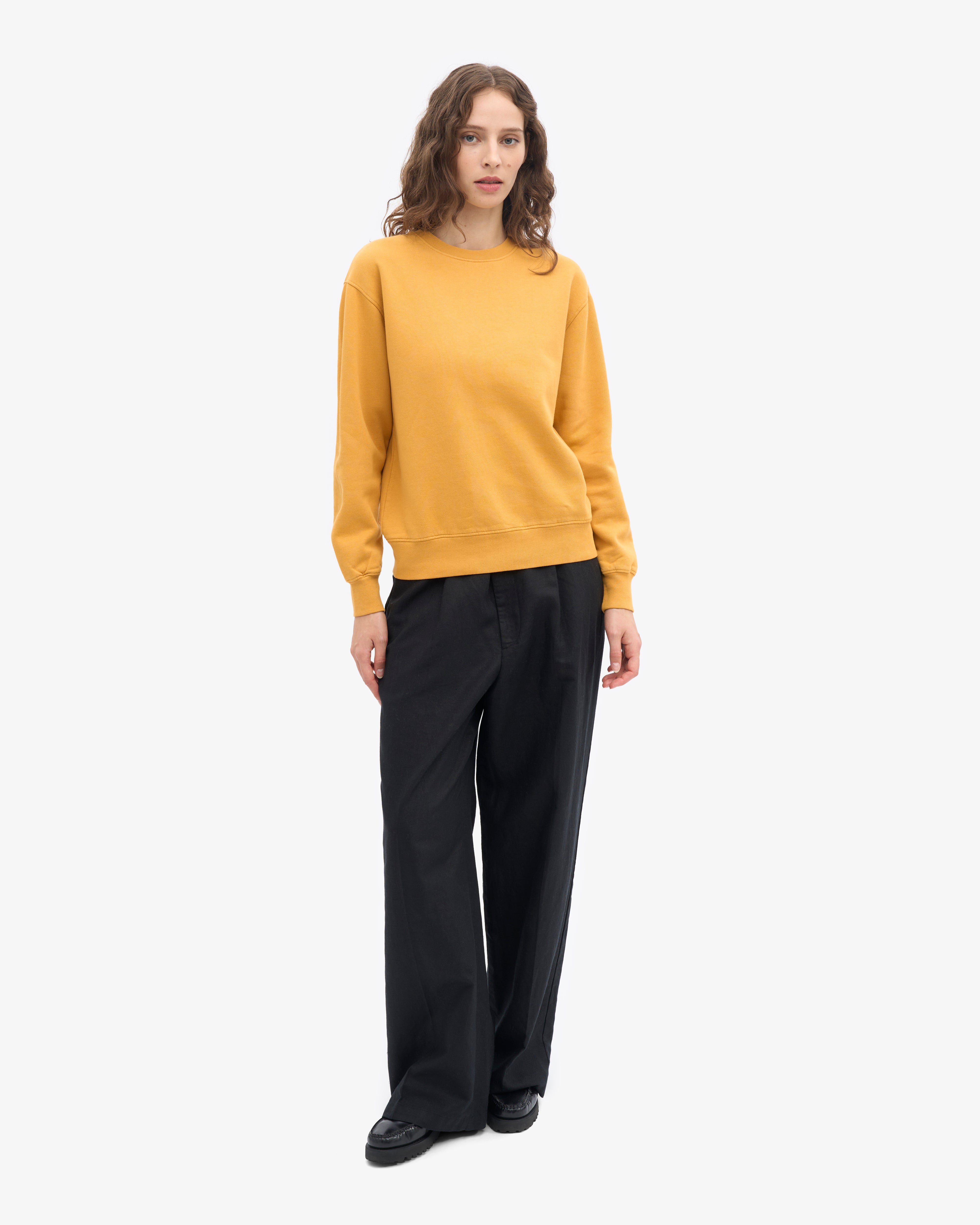 Women Classic Organic Crew - Burned Yellow