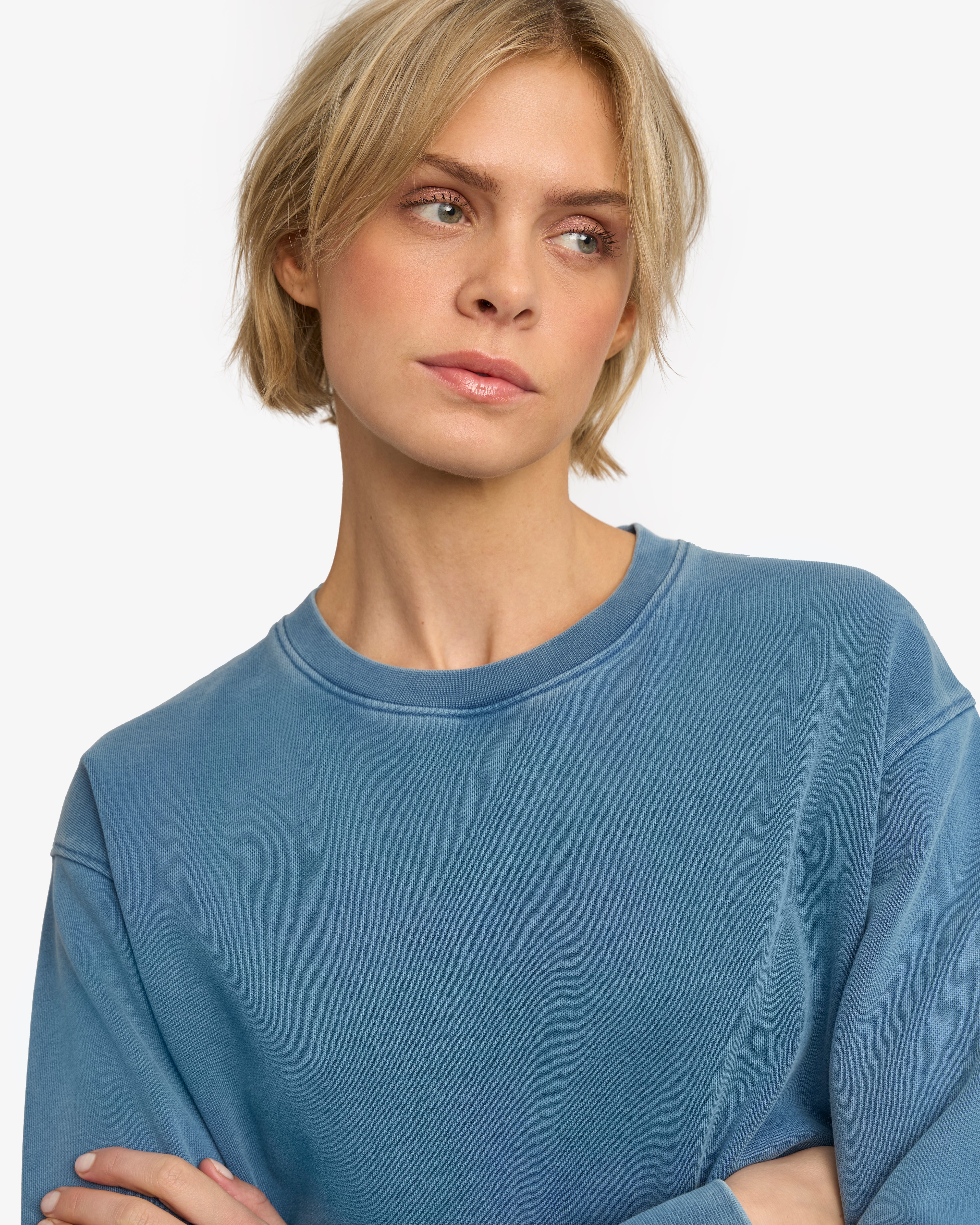 Women Classic Organic Crew - Faded Indigo