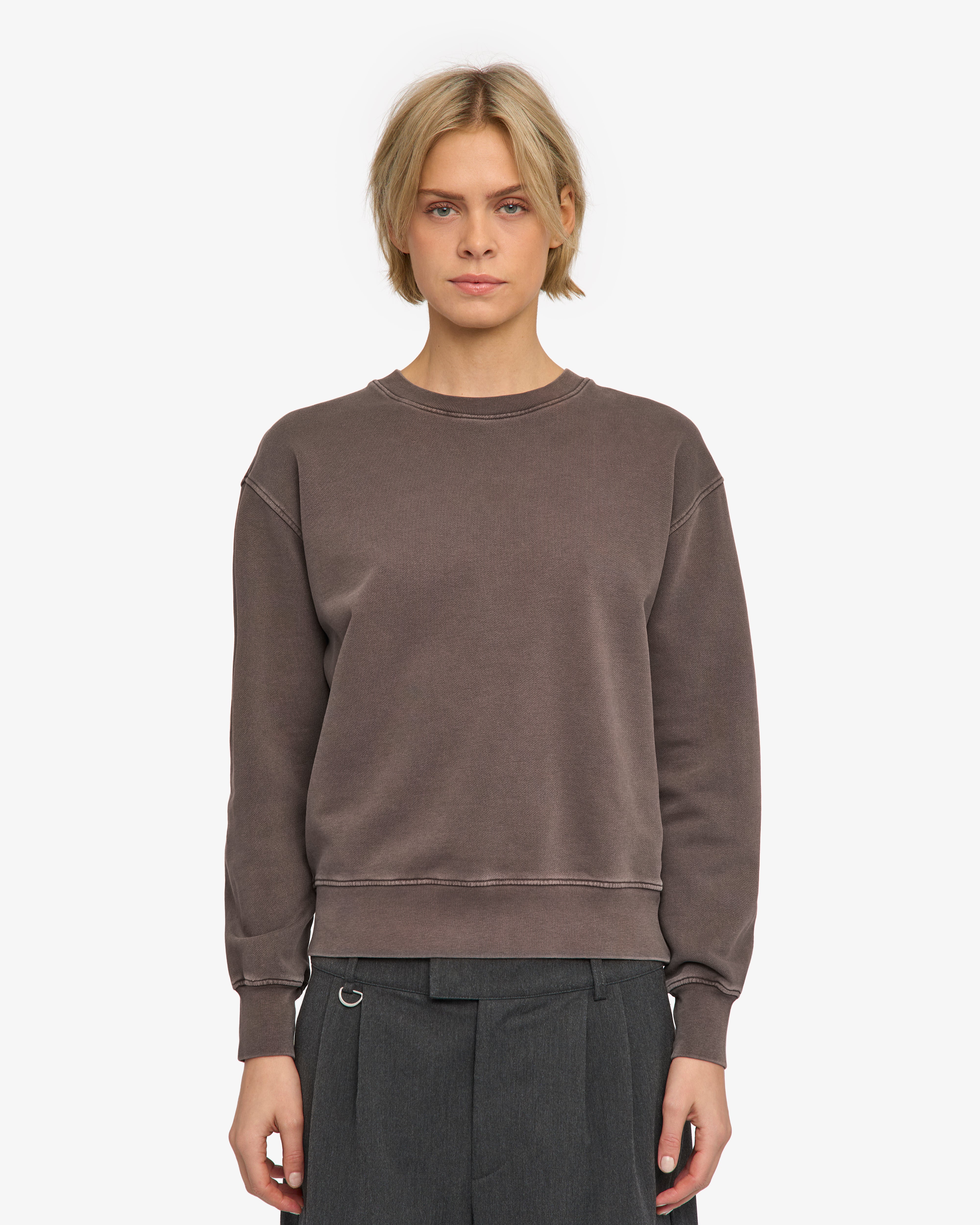 Women Classic Organic Crew - Faded Mud