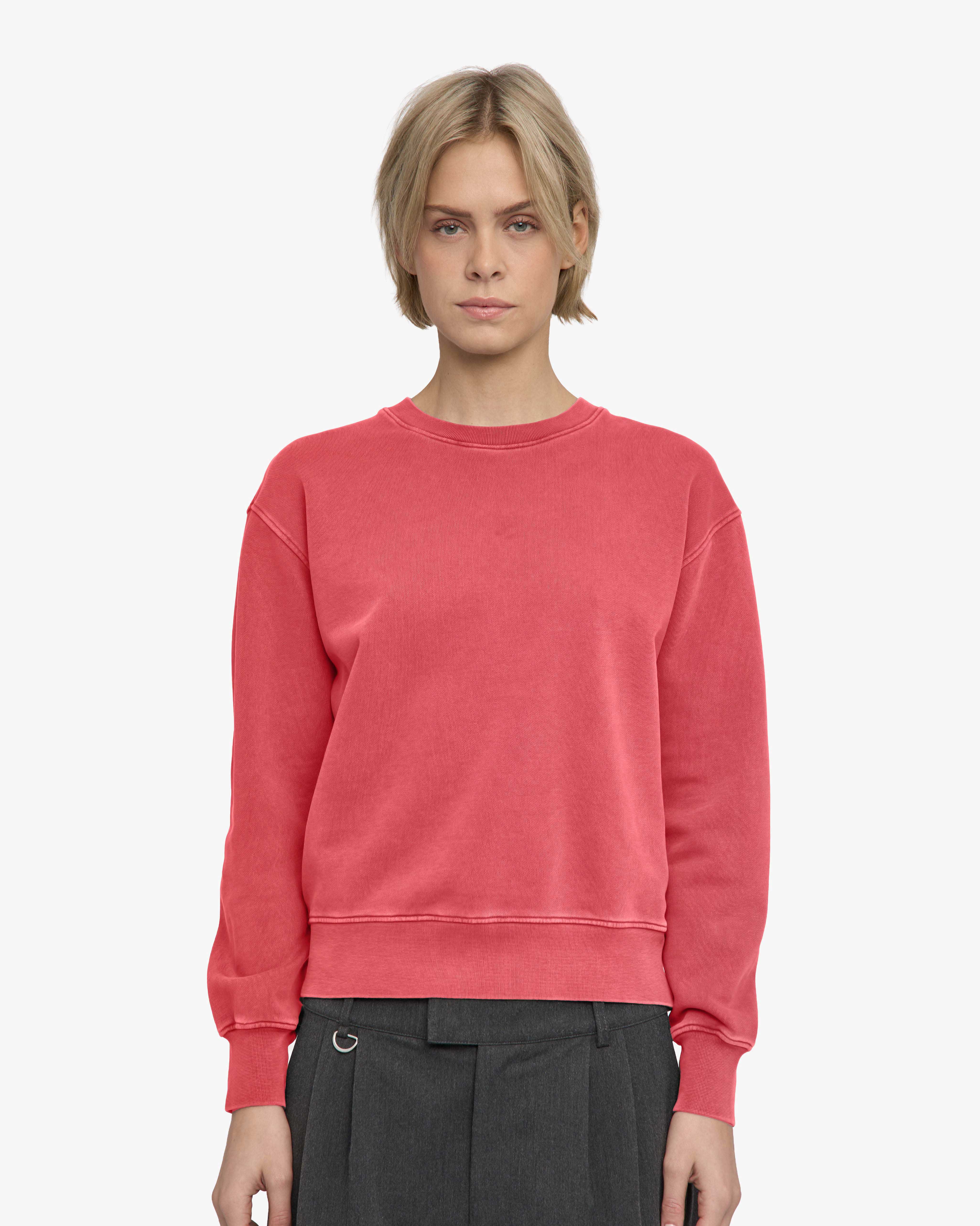 Women Classic Organic Crew - Faded Red