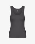 Women Organic Rib Tank Top - Lava Grey