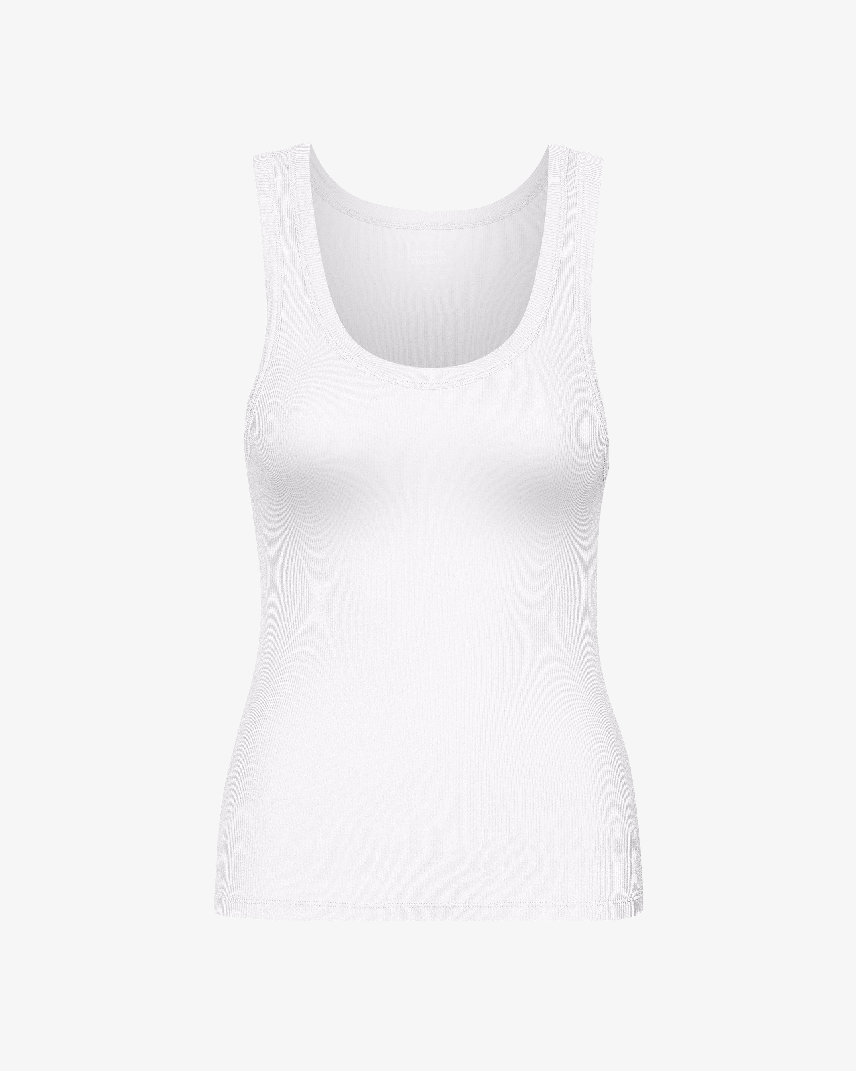 Women Organic Rib Tank Top - Optical White