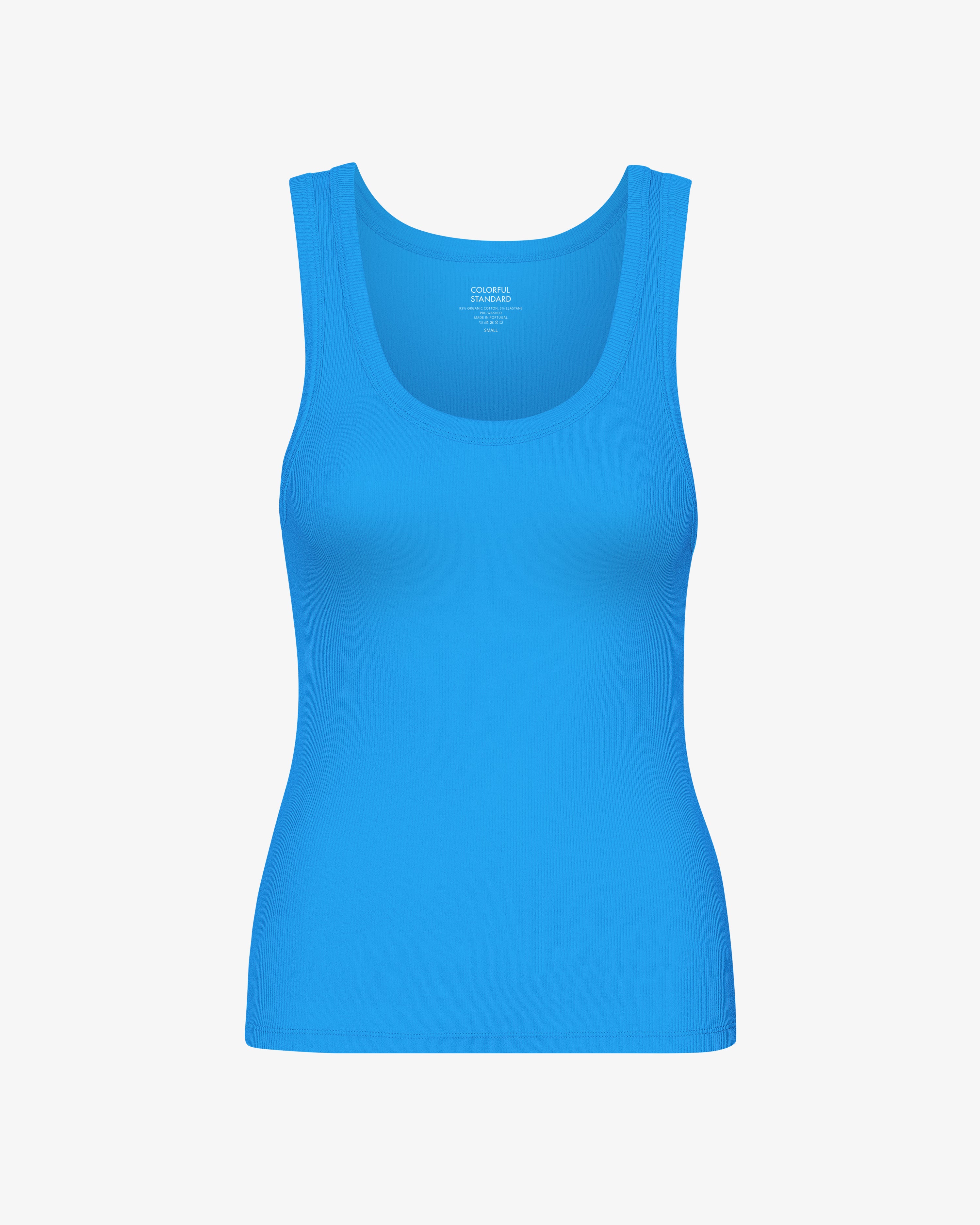 Women Organic Rib Tank Top - Pacific Blue