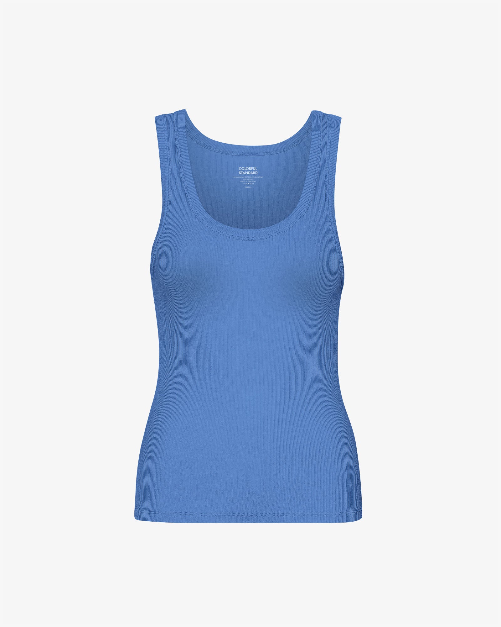 Women Organic Rib Tank Top - Sky Blue