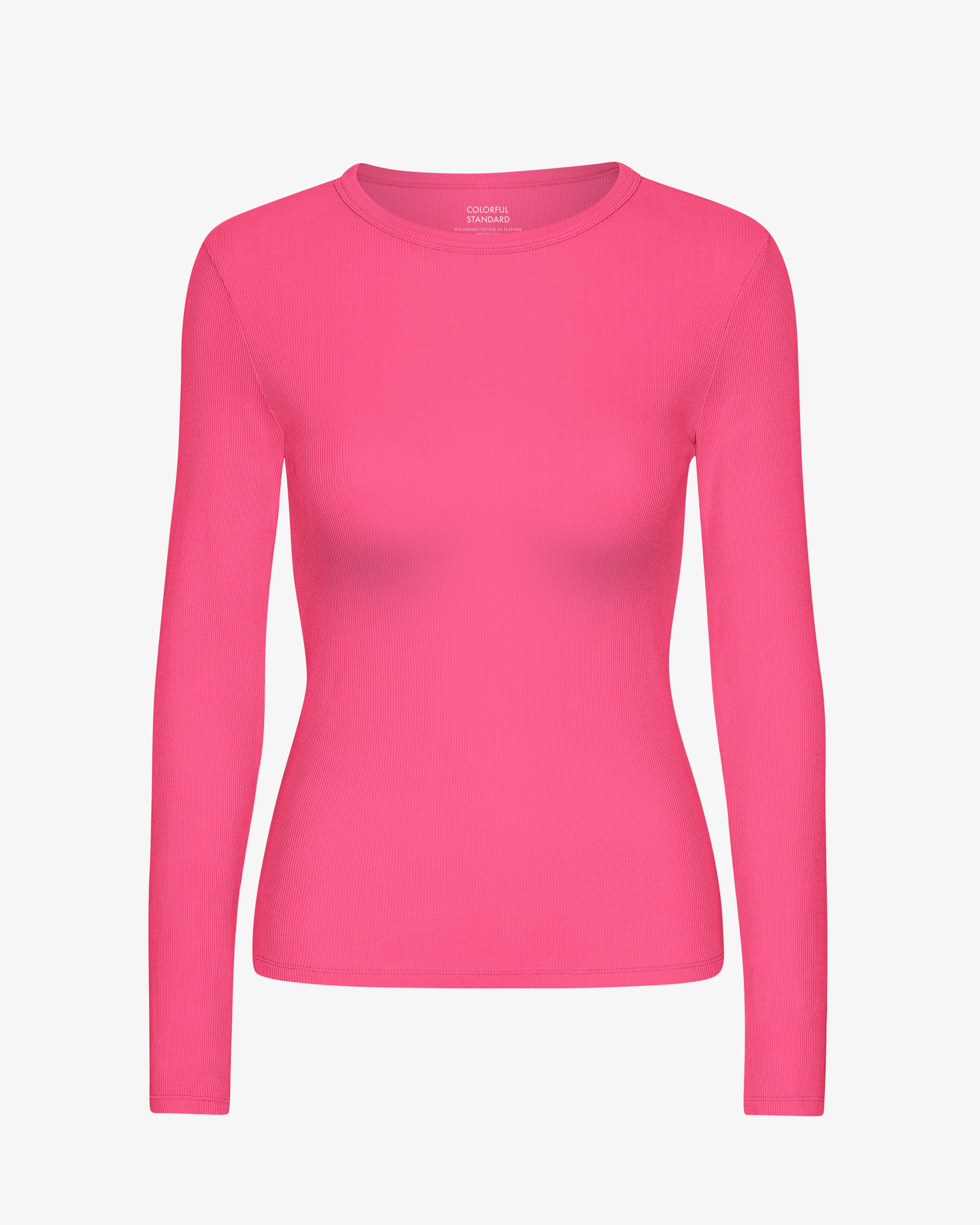 Women Organic Rib LS T-Shirt - Bubblegum Pink