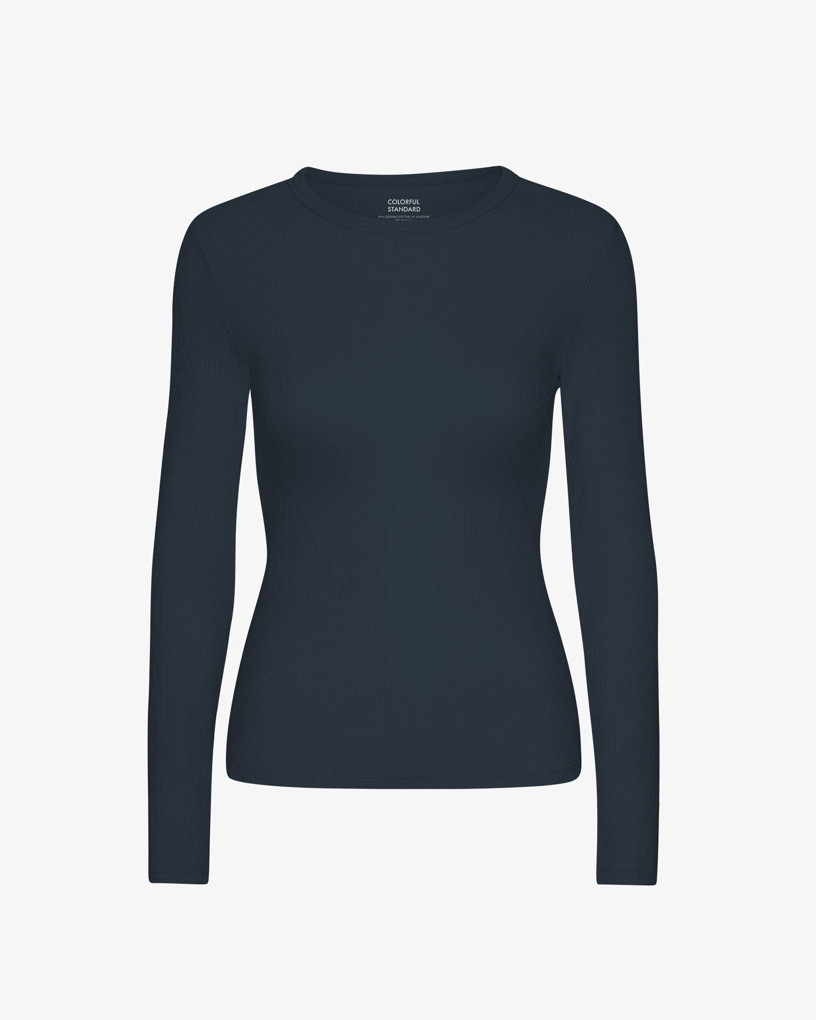 Women Organic Rib LS T-Shirt - Navy Blue