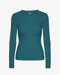 Women Organic Rib LS T-Shirt - Ocean Green