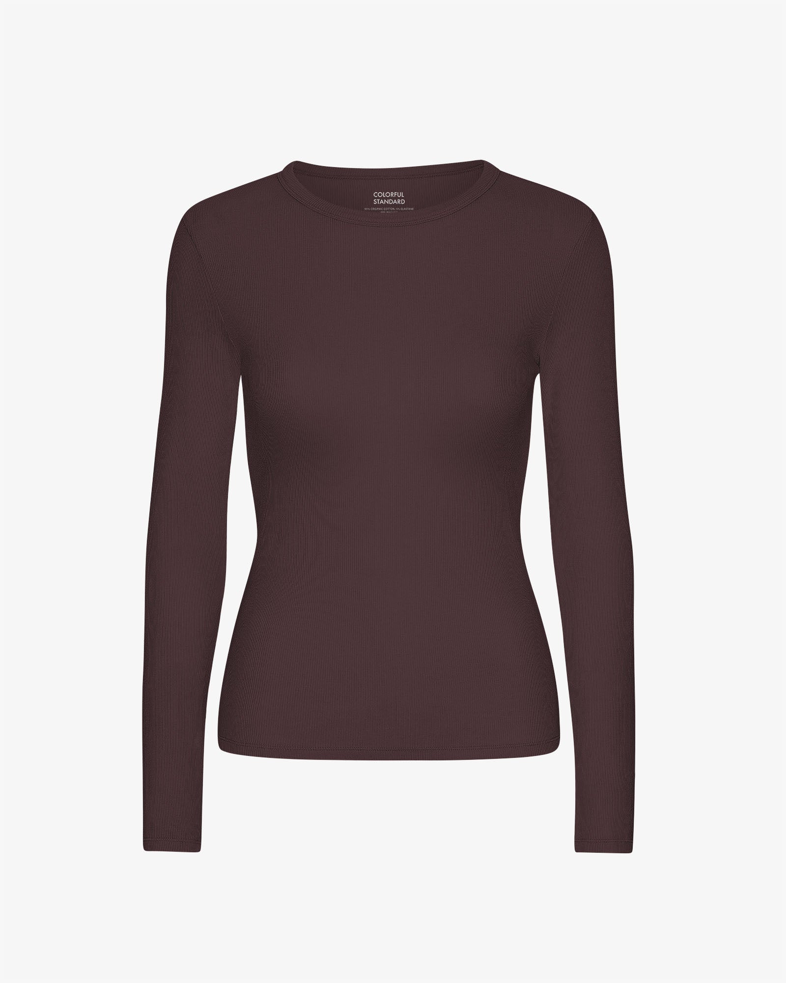 Women Organic Rib LS T-Shirt - Oxblood Red