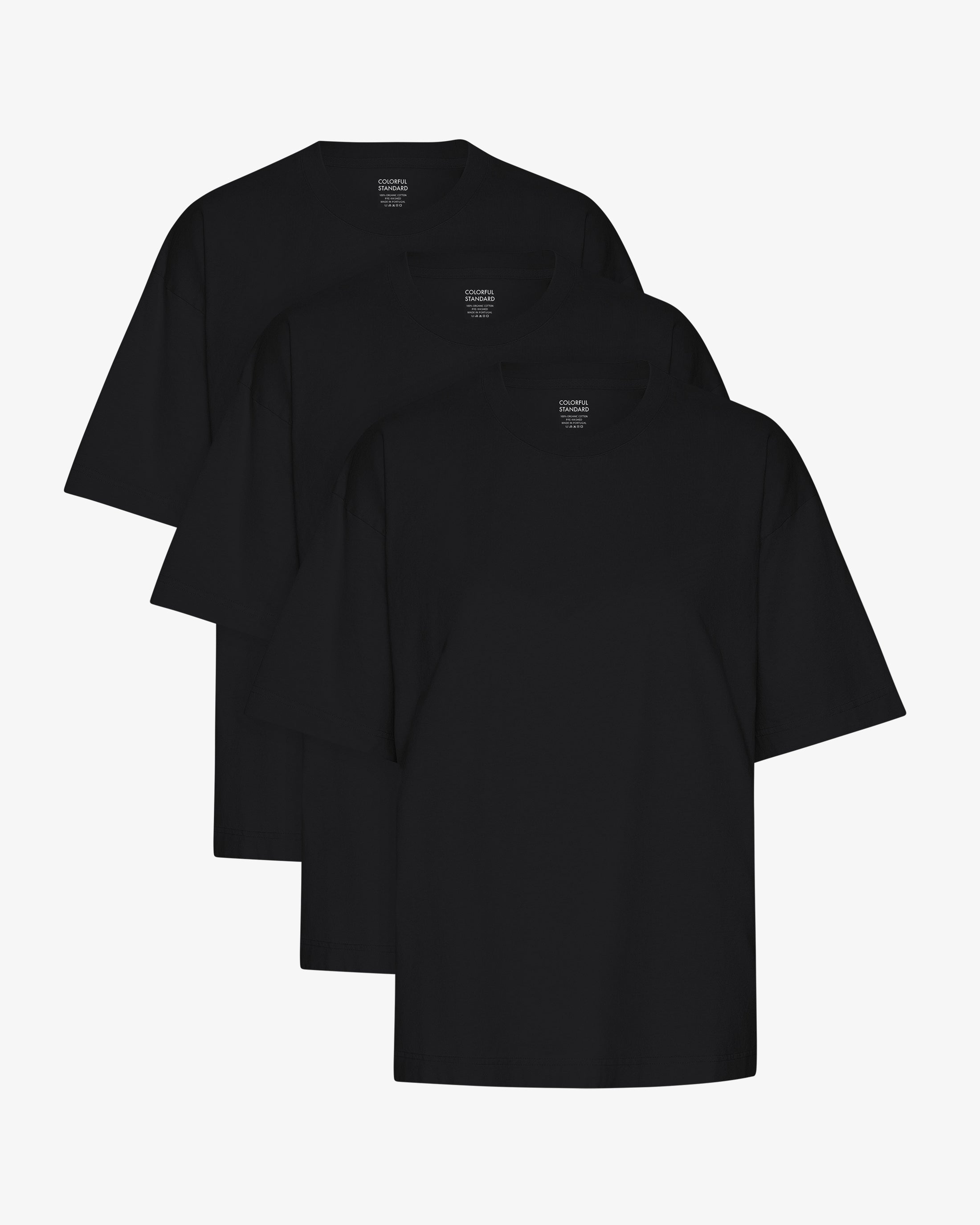 Oversized Organic T-Shirt - Deep Black (3-Pack)