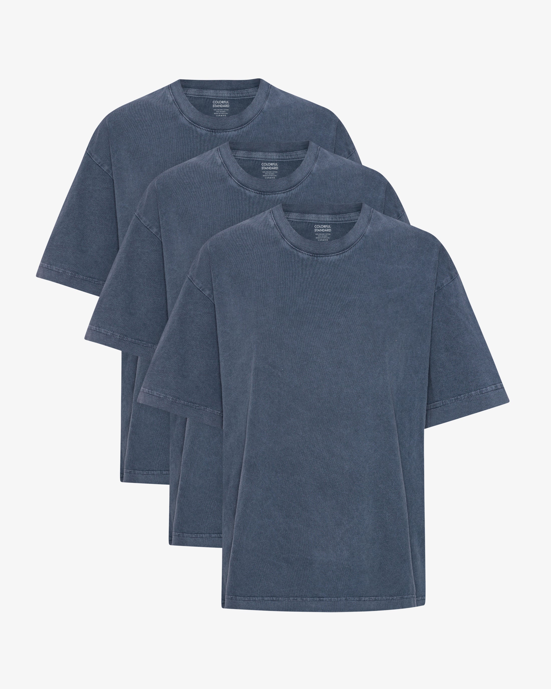 Oversized Organic T-Shirt - Neptune Blue (3-Pack)