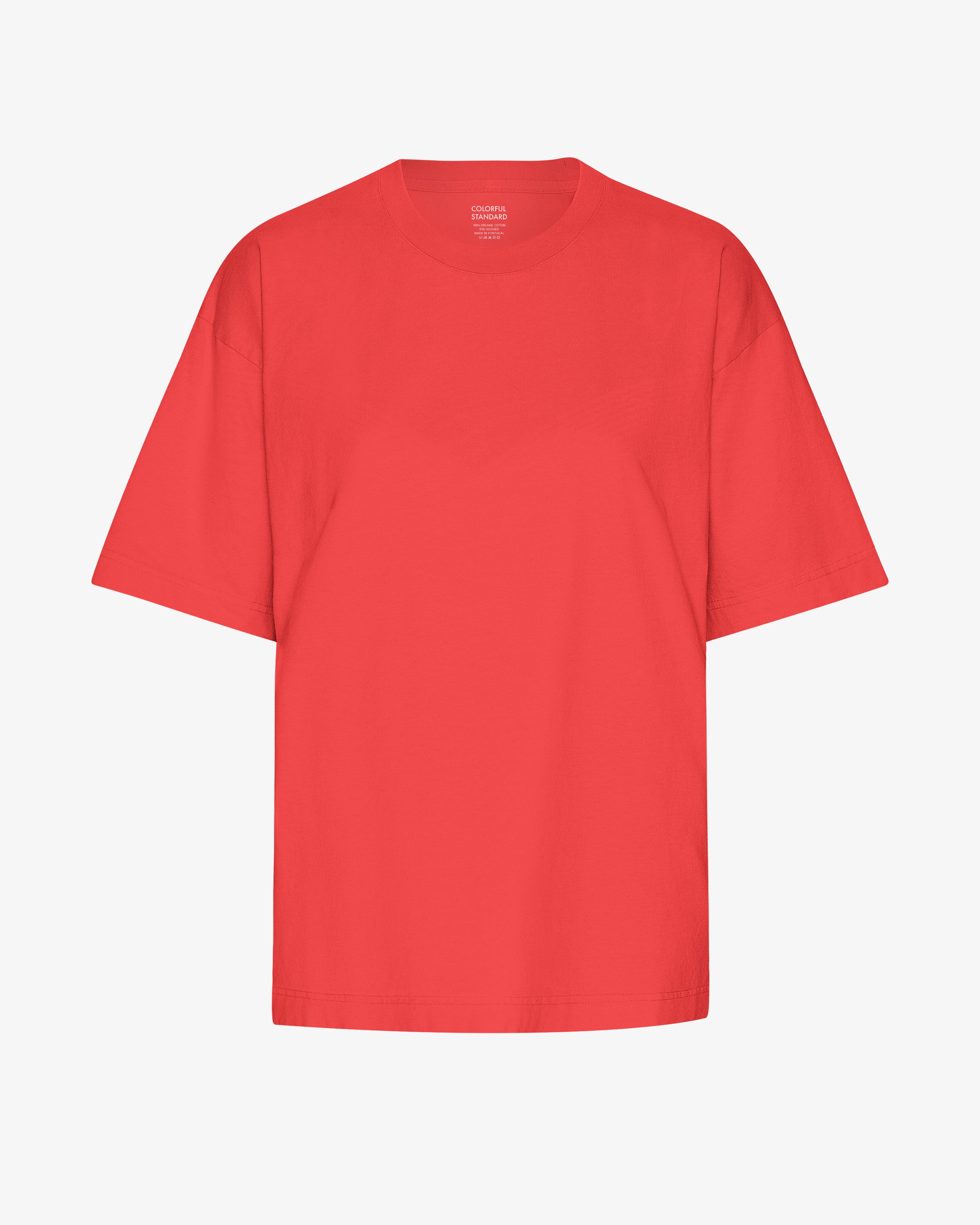 Oversized Organic T-Shirt - Red Tangerine