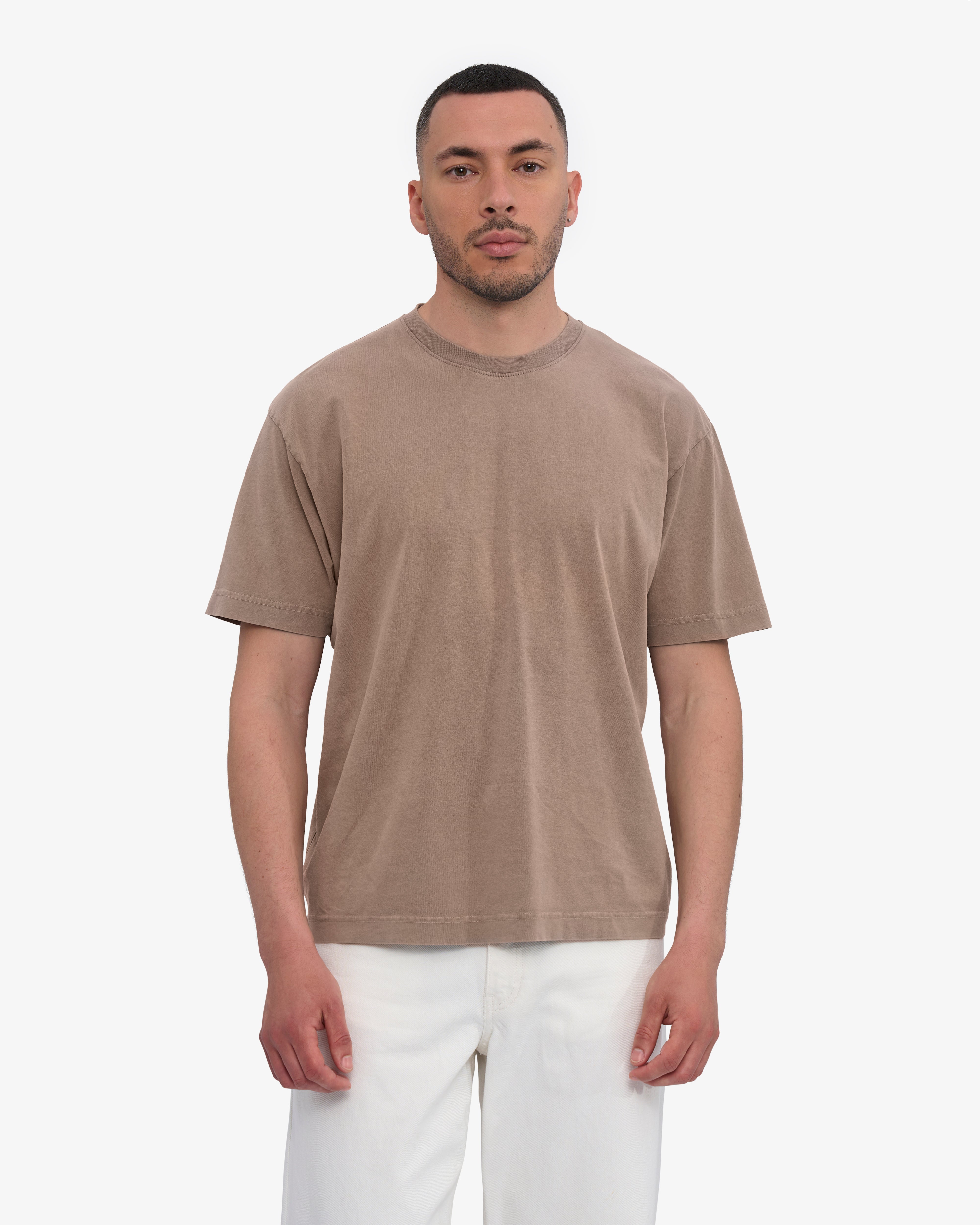 Heavy Organic Boxy Tee - Faded Khaki