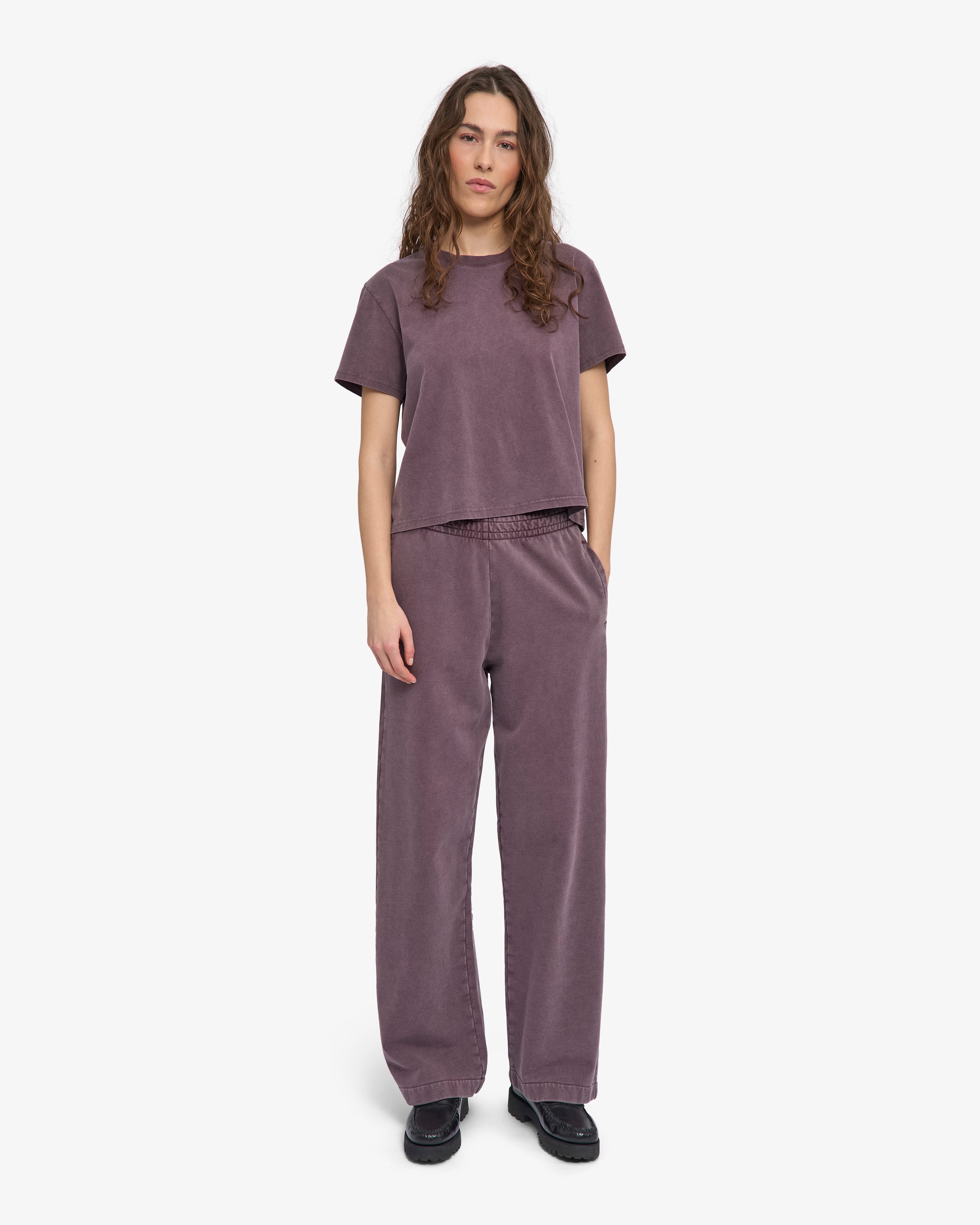 Organic Boxy Crop Tee - Faded Grape