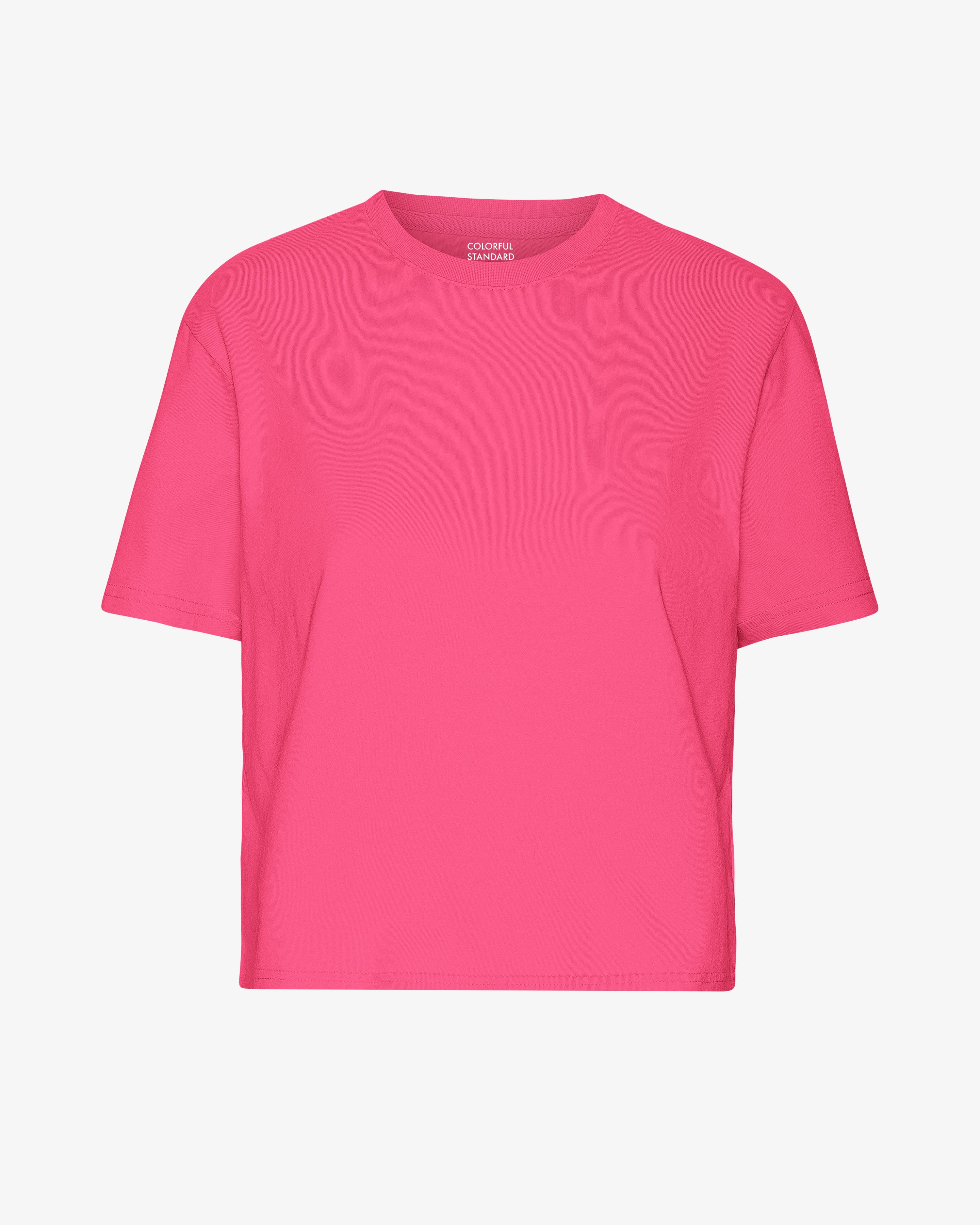 Organic Boxy Crop Tee - Bubblegum Pink