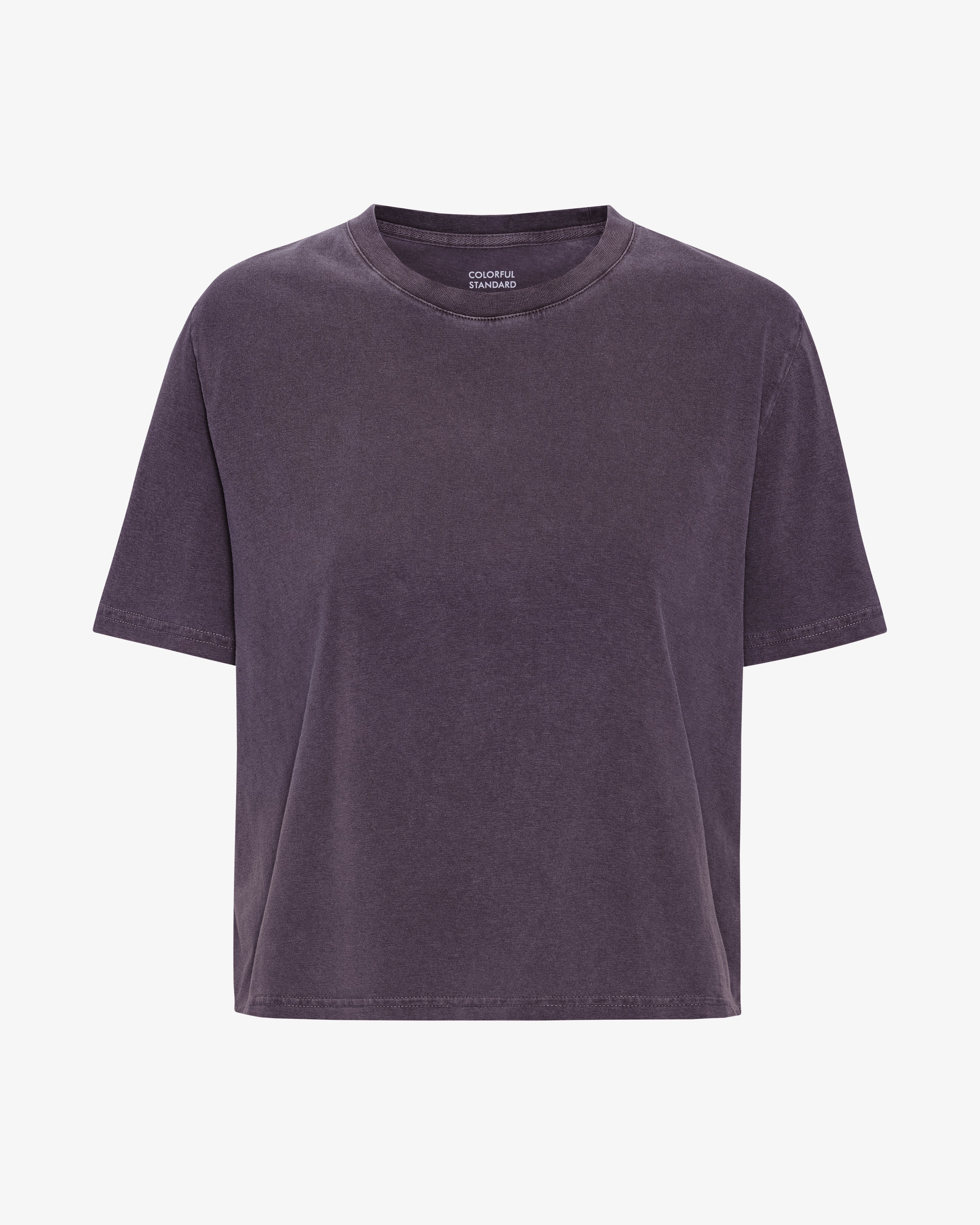 Organic Boxy Crop Tee - Faded Grape