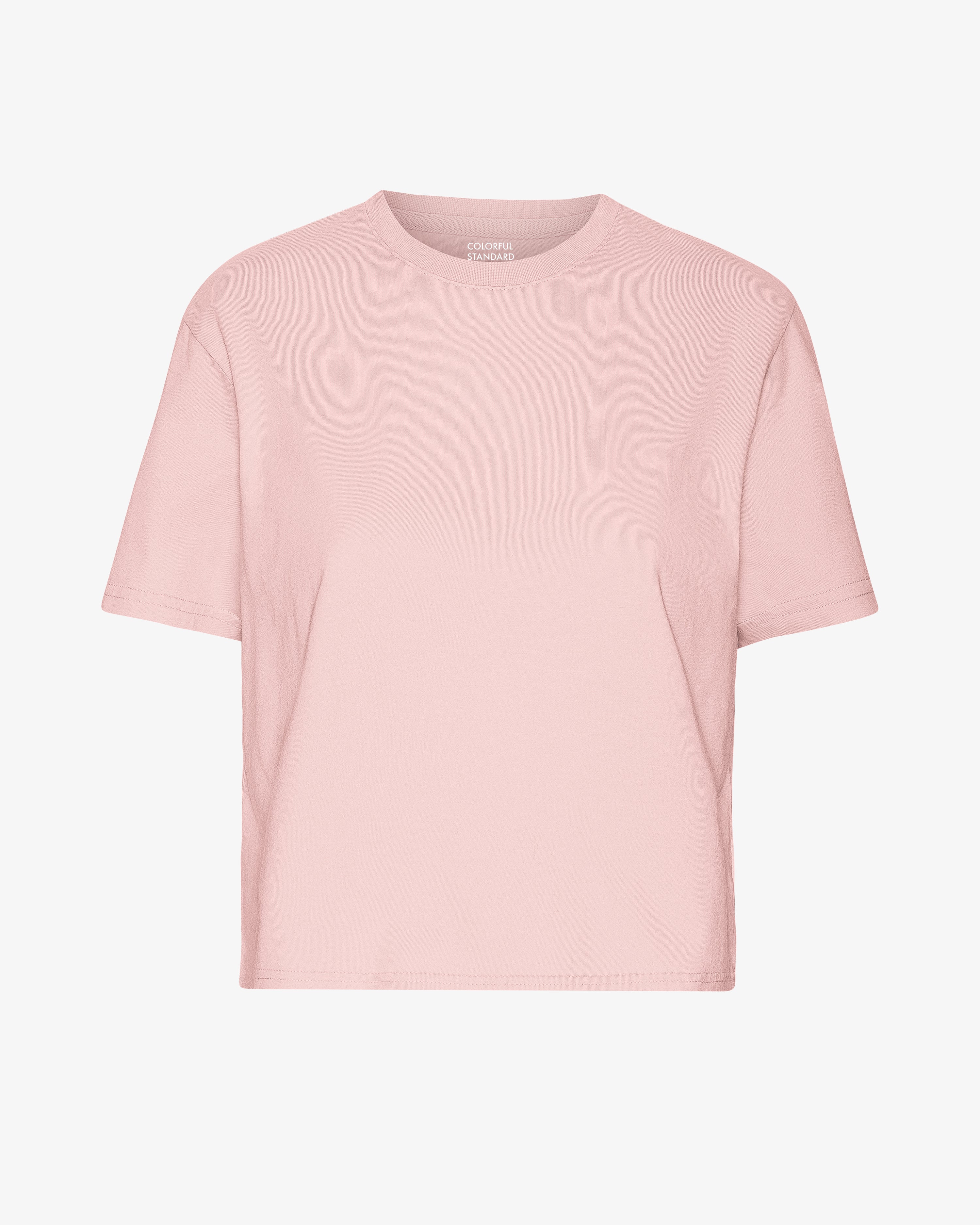 Organic Boxy Crop Tee - Faded Pink