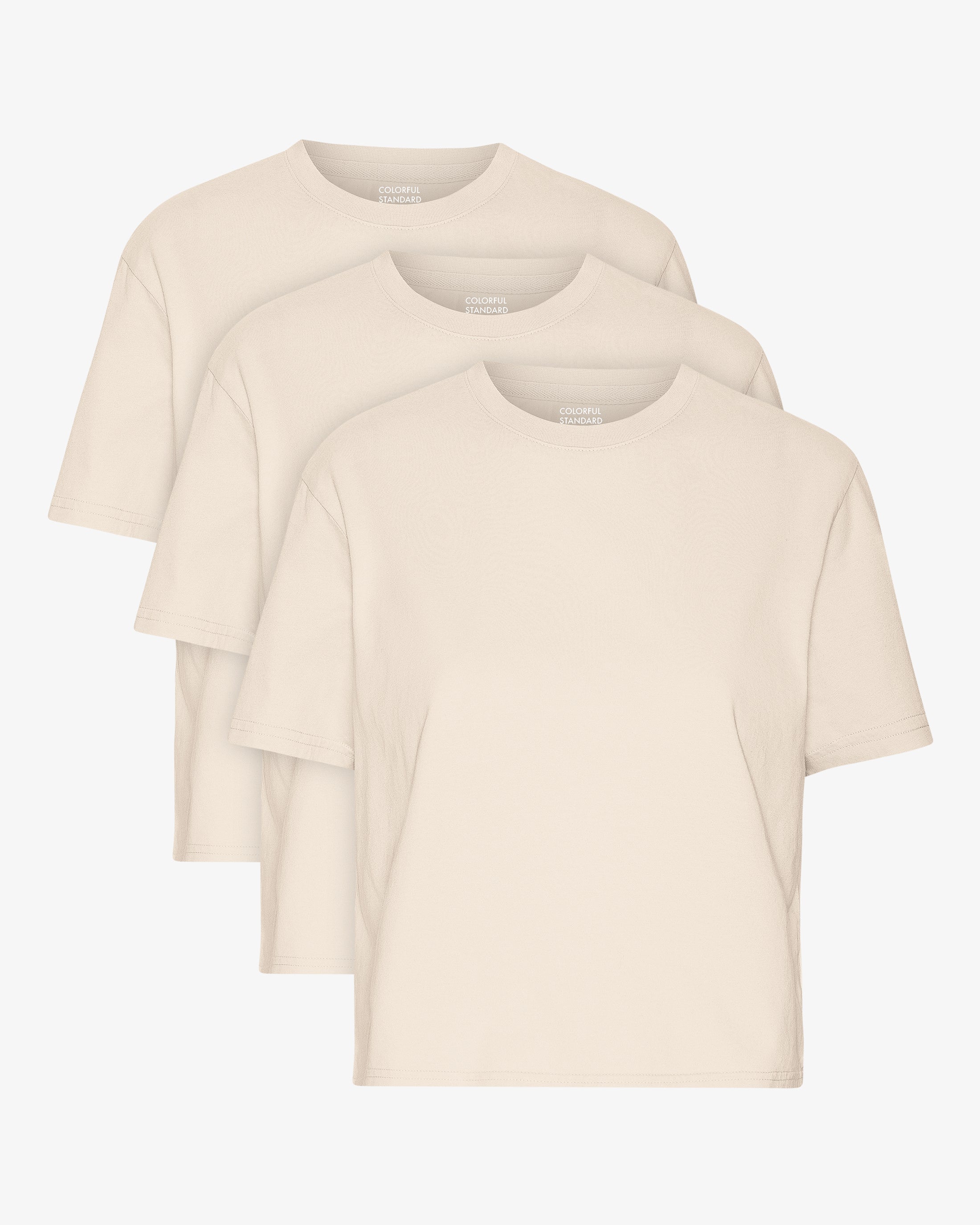 Organic Boxy Crop Tee - Ivory White (3-Pack)