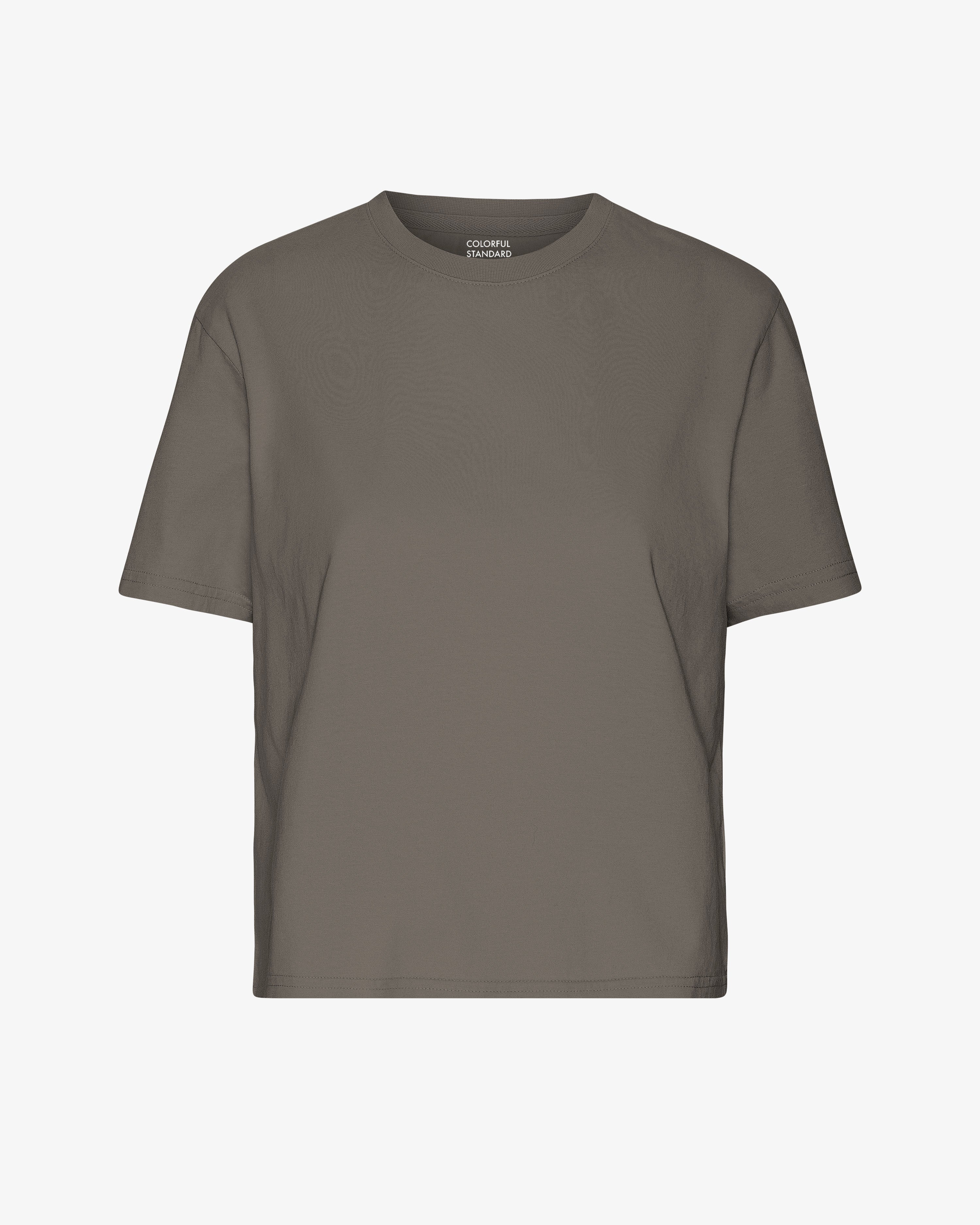 Organic Boxy Crop Tee - Misty Brown