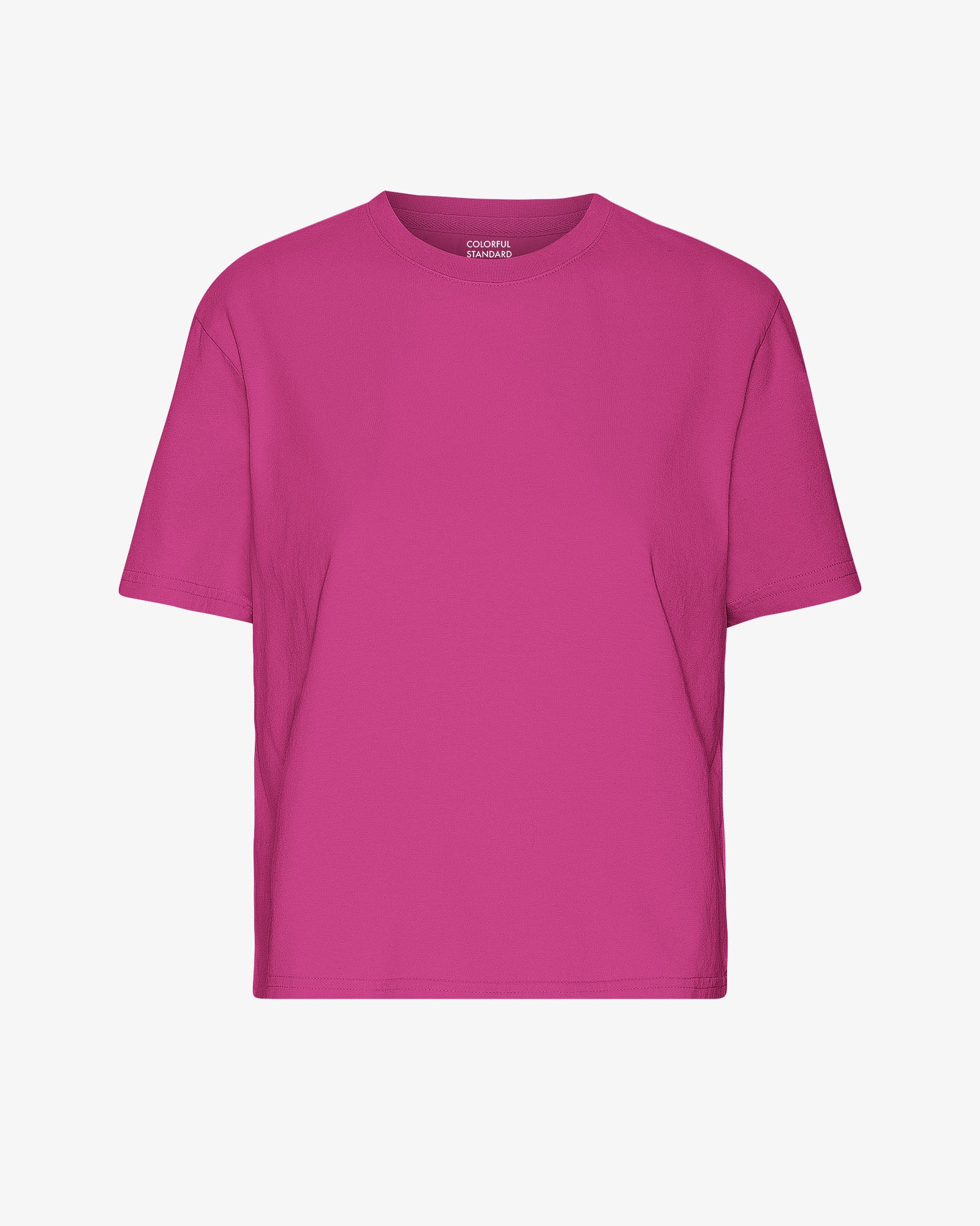 Organic Boxy Crop Tee - Magenta Blaze