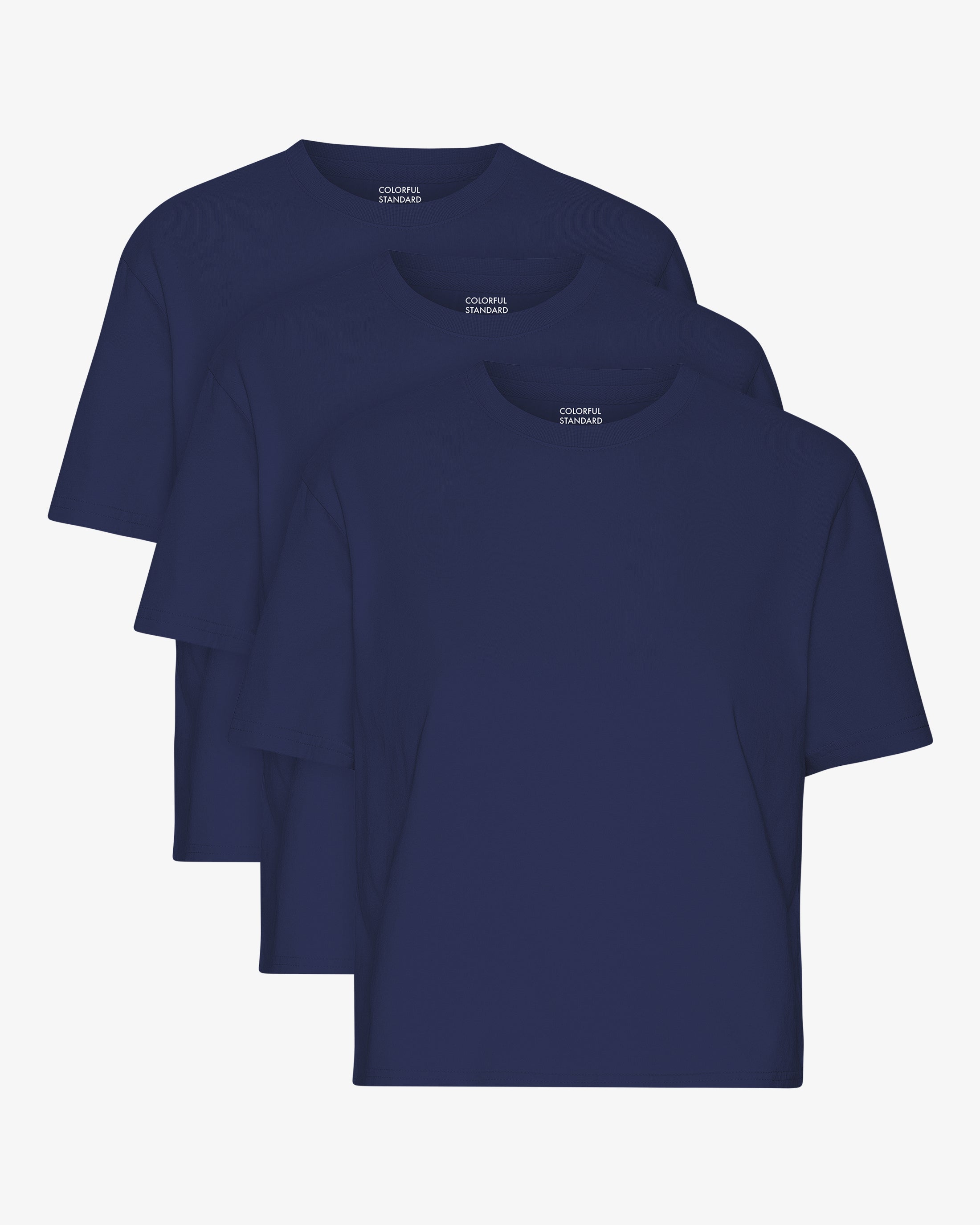 Organic Boxy Crop Tee - Marine Blue (3-Pack)