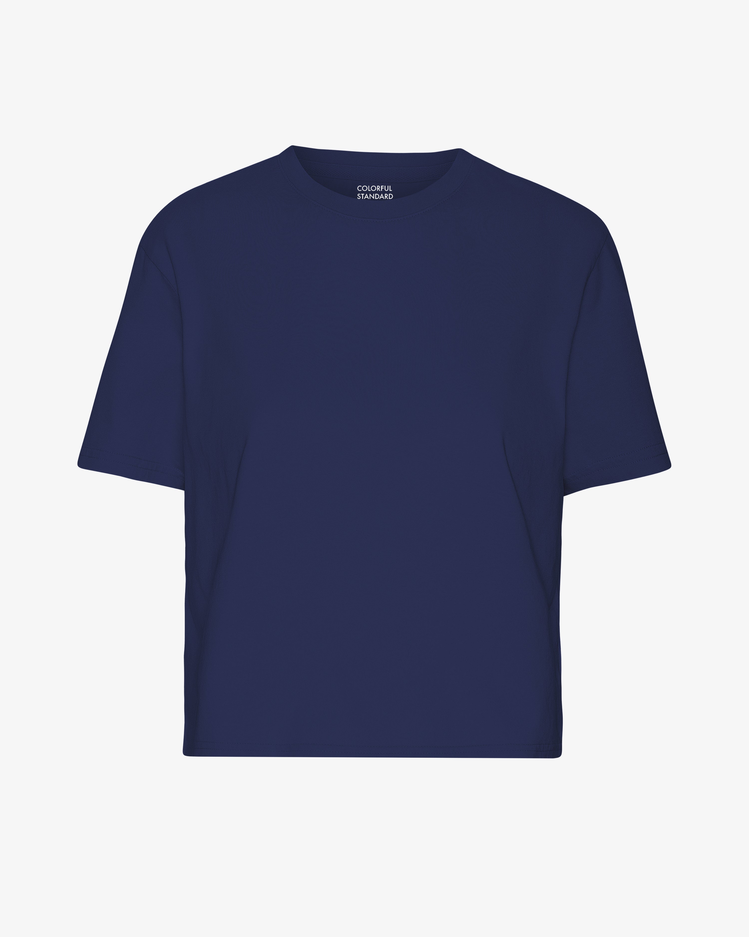 Organic Boxy Crop Tee - Marine Blue