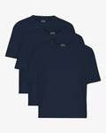 Organic Boxy Crop Tee - Navy Blue (3-Pack)