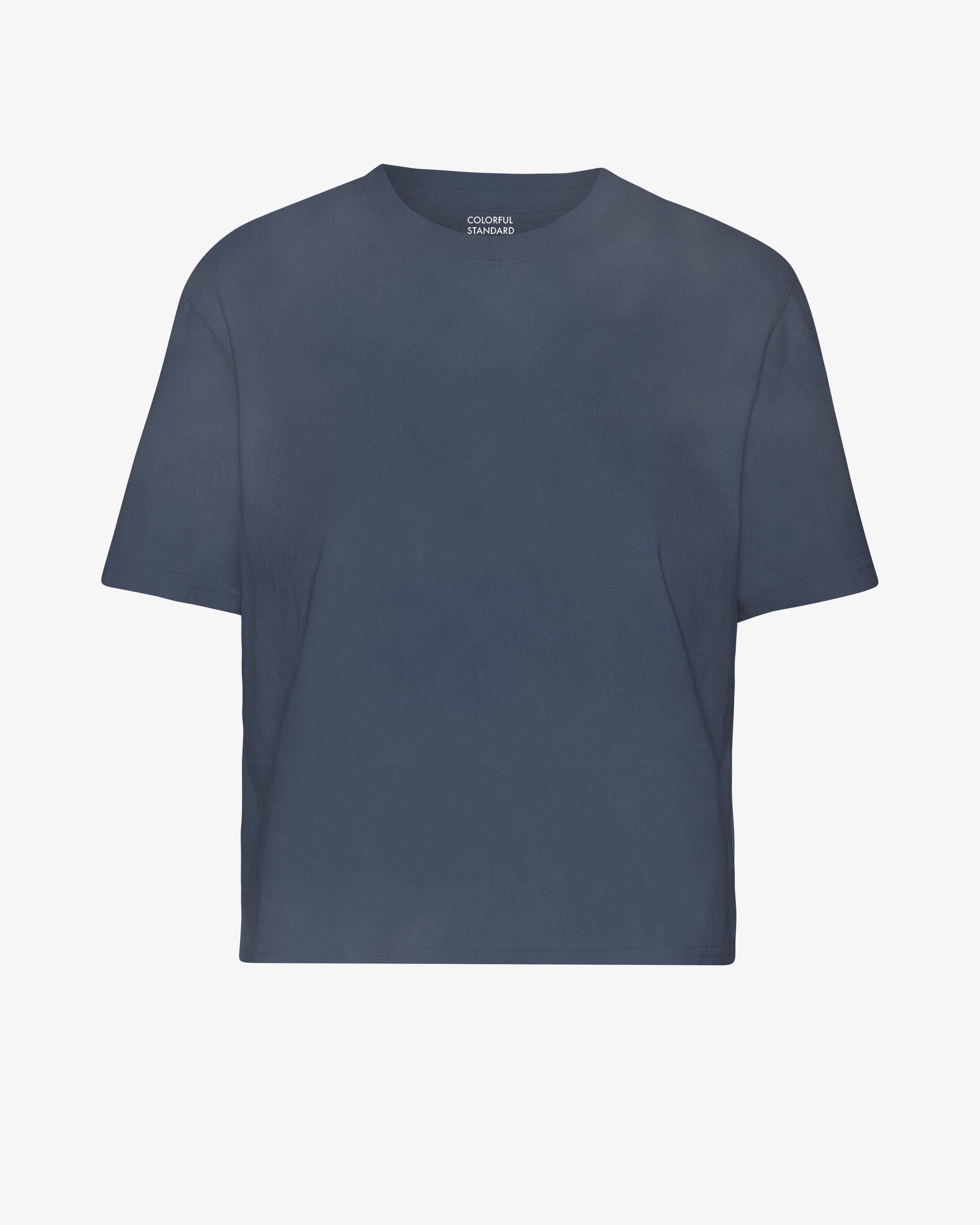 Organic Boxy Crop Tee - Neptune Blue